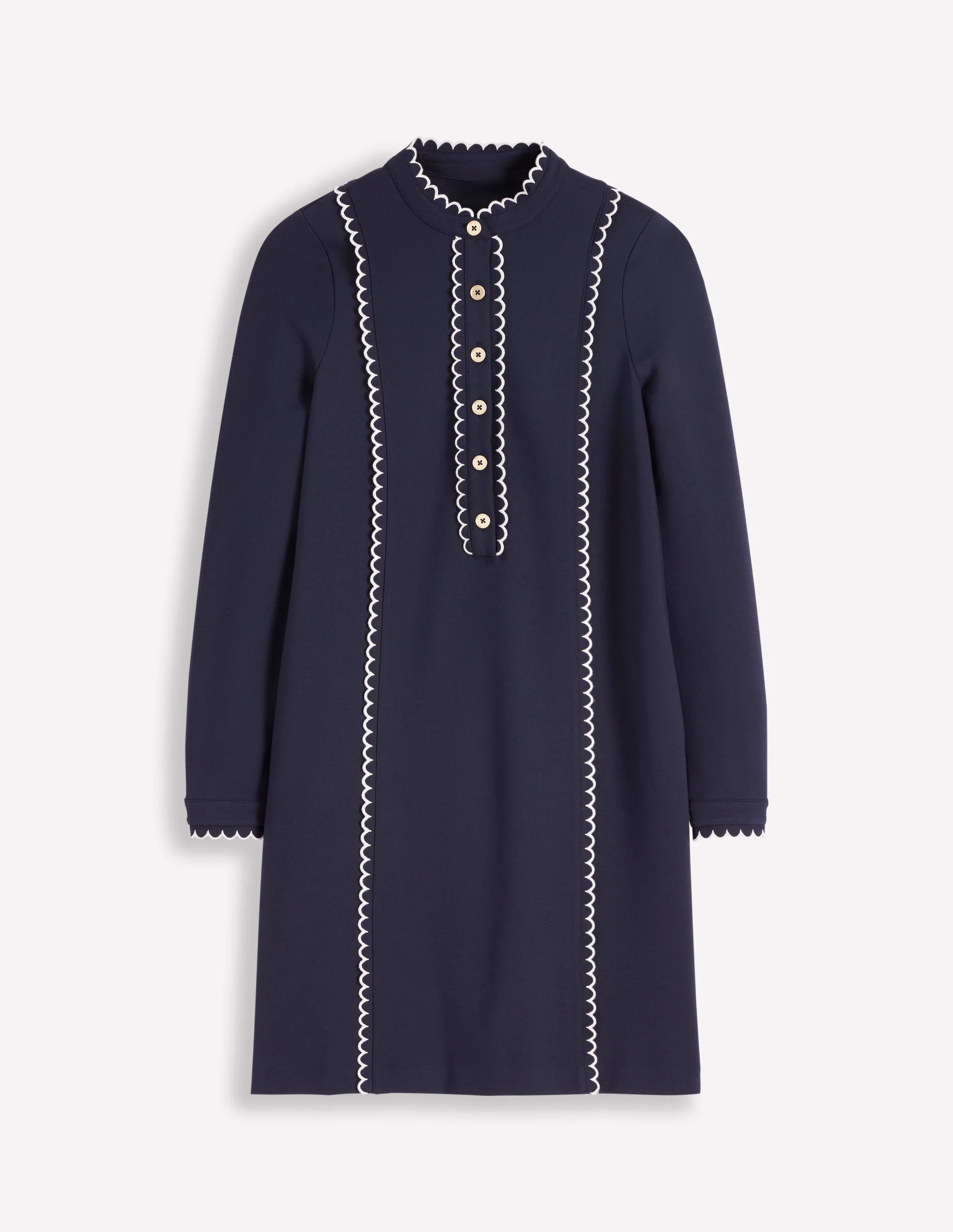 Jerseykleid mit Muschelsaum-Marineblau - Image 5