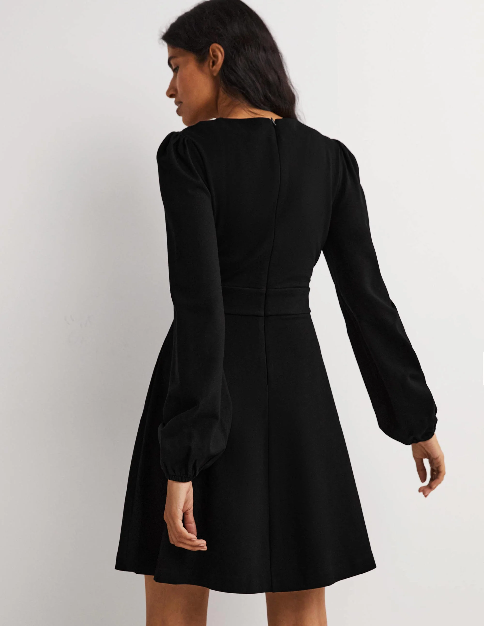 Jerseykleid mit V-Ausschnitt-Schwarz - Image 3