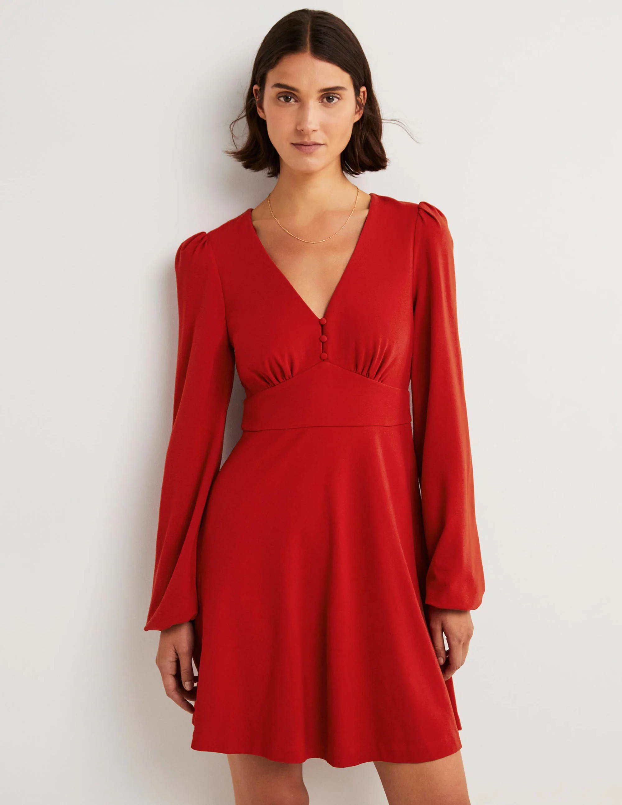 Jerseykleid mit V-Ausschnitt-Weihnachtssternrot