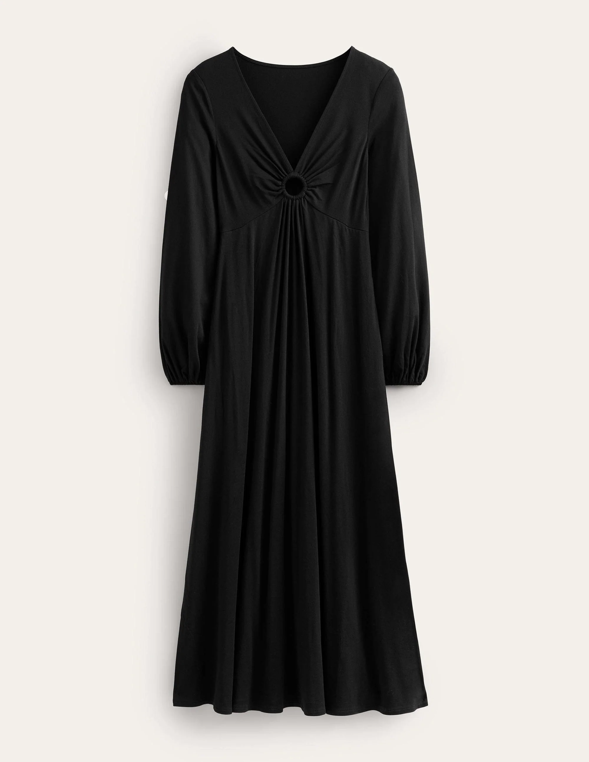 Jerseymaxikleid mit Schlüssellochausschnitt-Schwarz - Image 6
