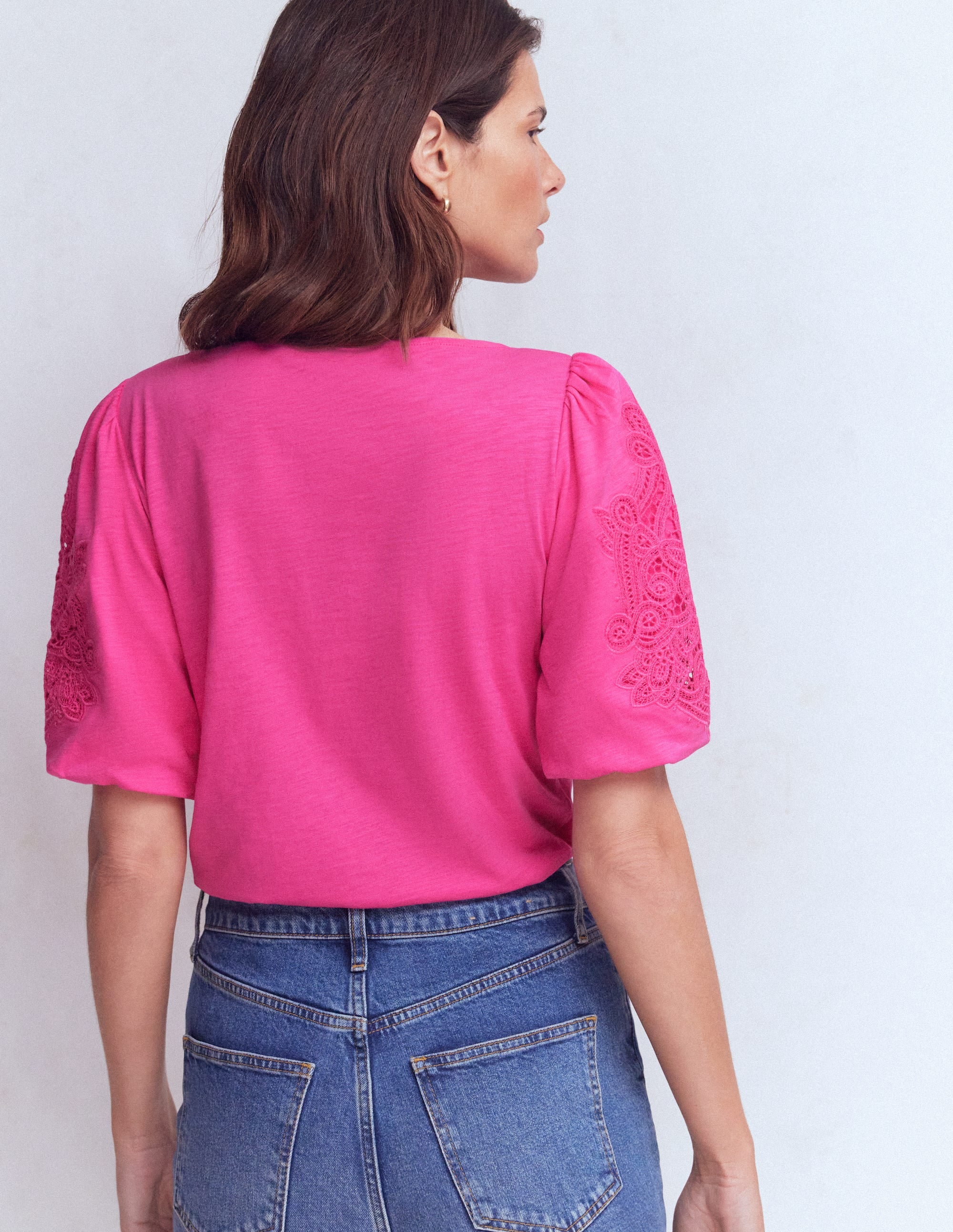Jerseyoberteil mit Cutwork-Detail-Phlox-Rosa - Image 3