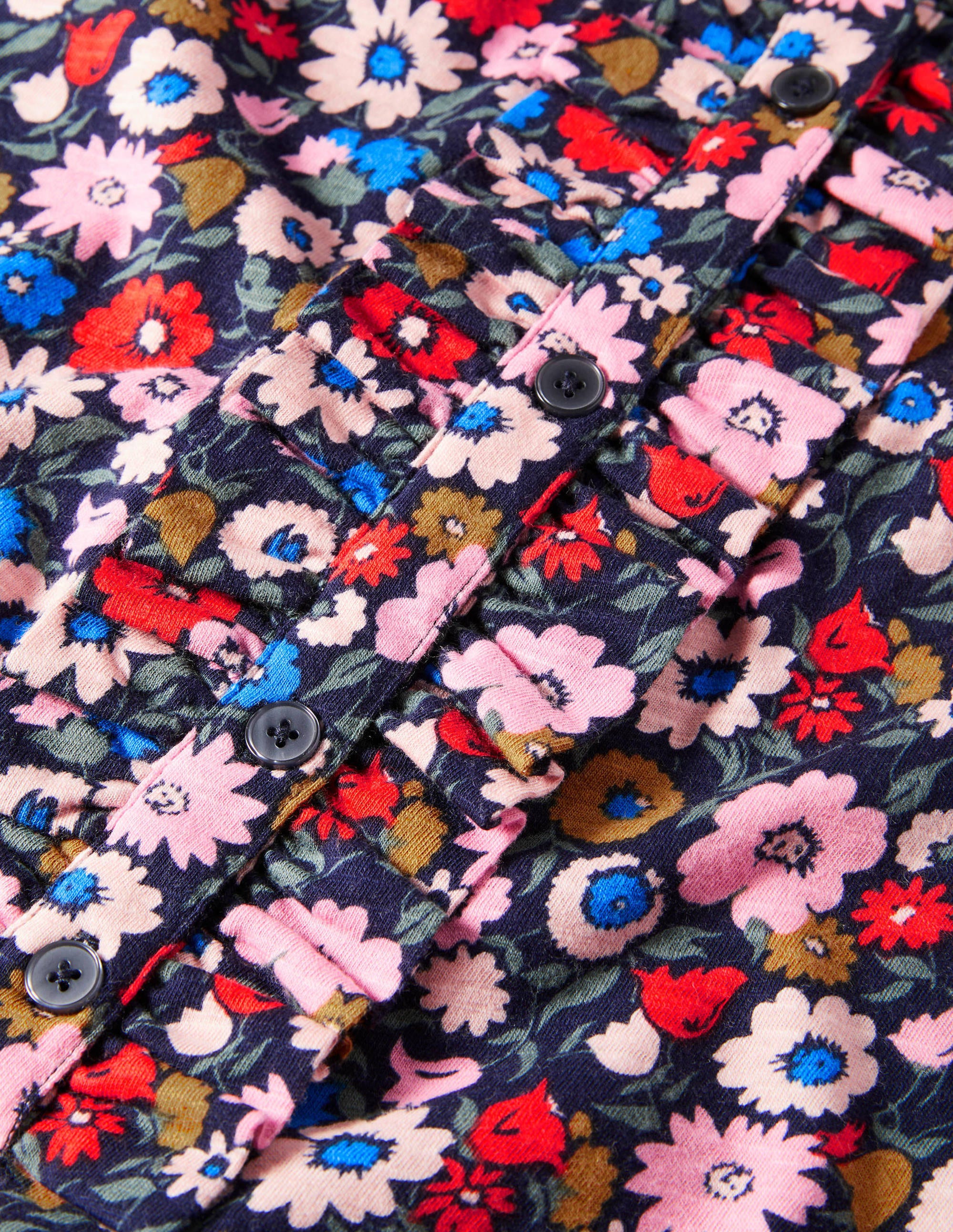 Jerseyoberteil mit Rüschen vorn-Französisches Navy, Elegante Blüten - Image 6