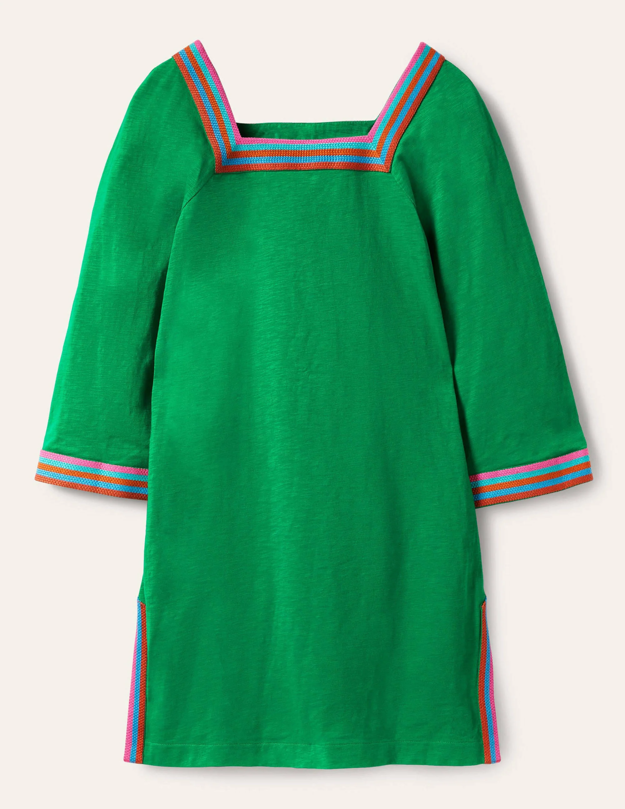 Jerseytunika mit Stickerei-Sattes Smaragdgrün - Image 6