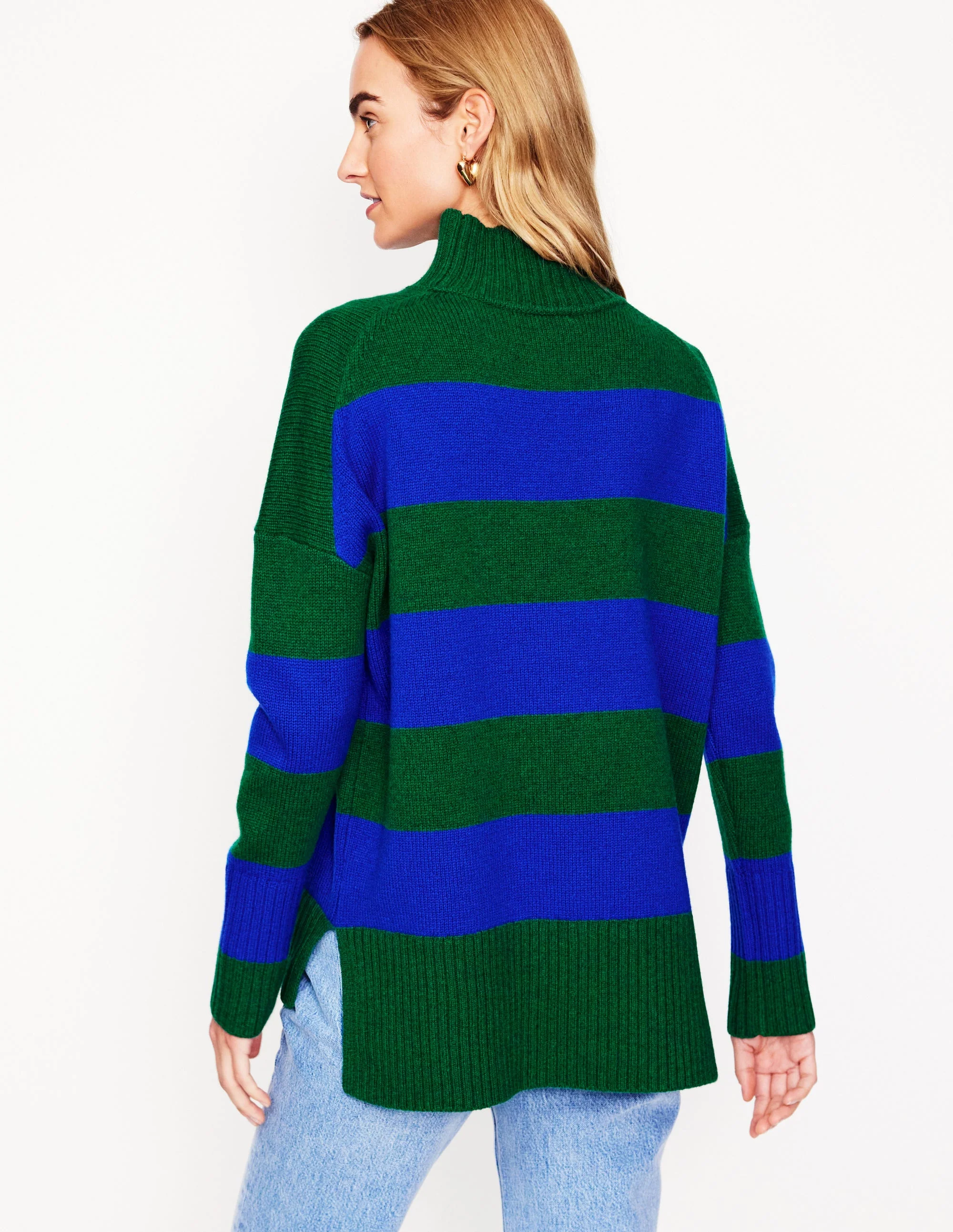 Jessica Oversize-Pullover-Bavaria-Grün, Monarchblau - Image 3