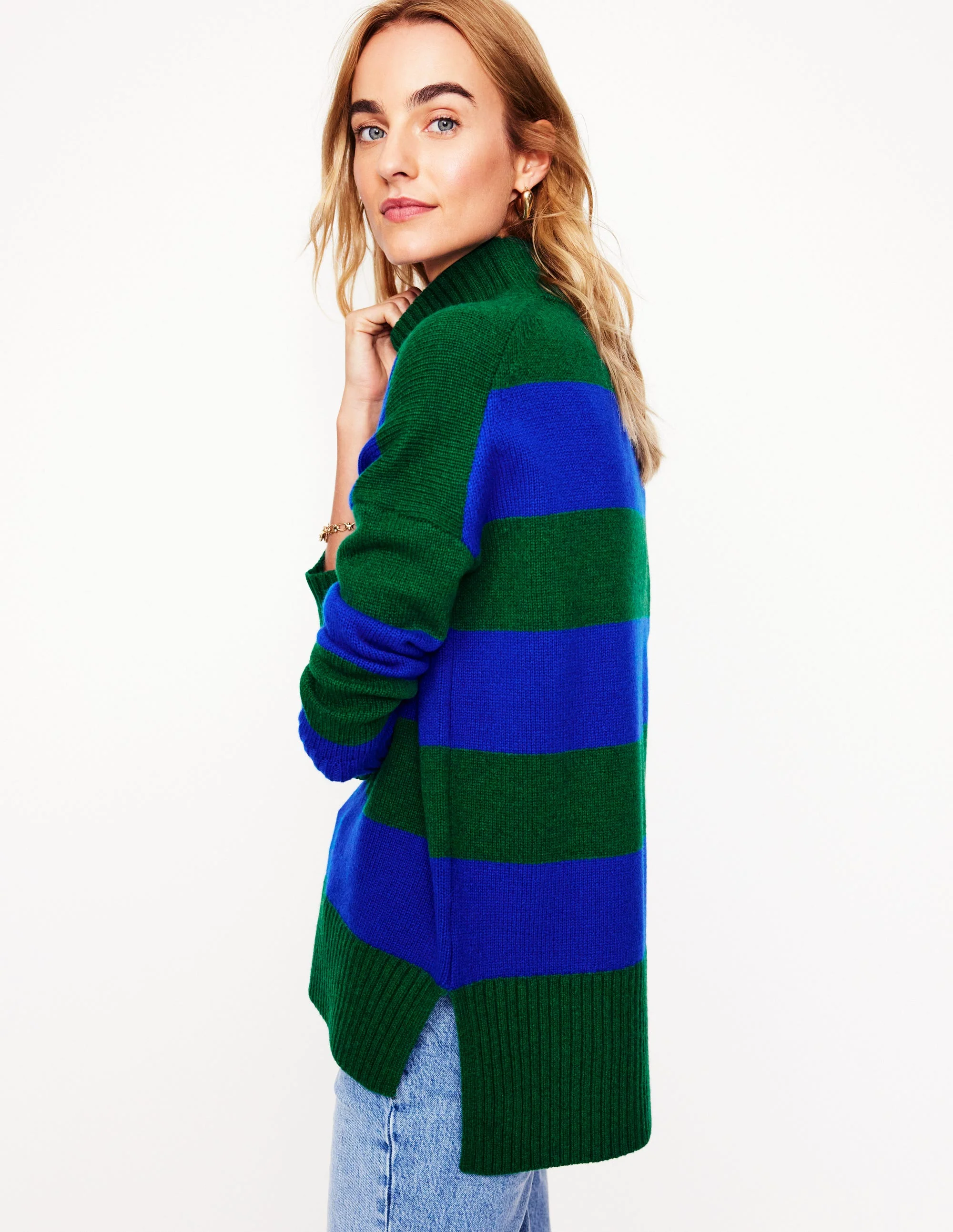 Jessica Oversize-Pullover-Bavaria-Grün, Monarchblau - Image 4