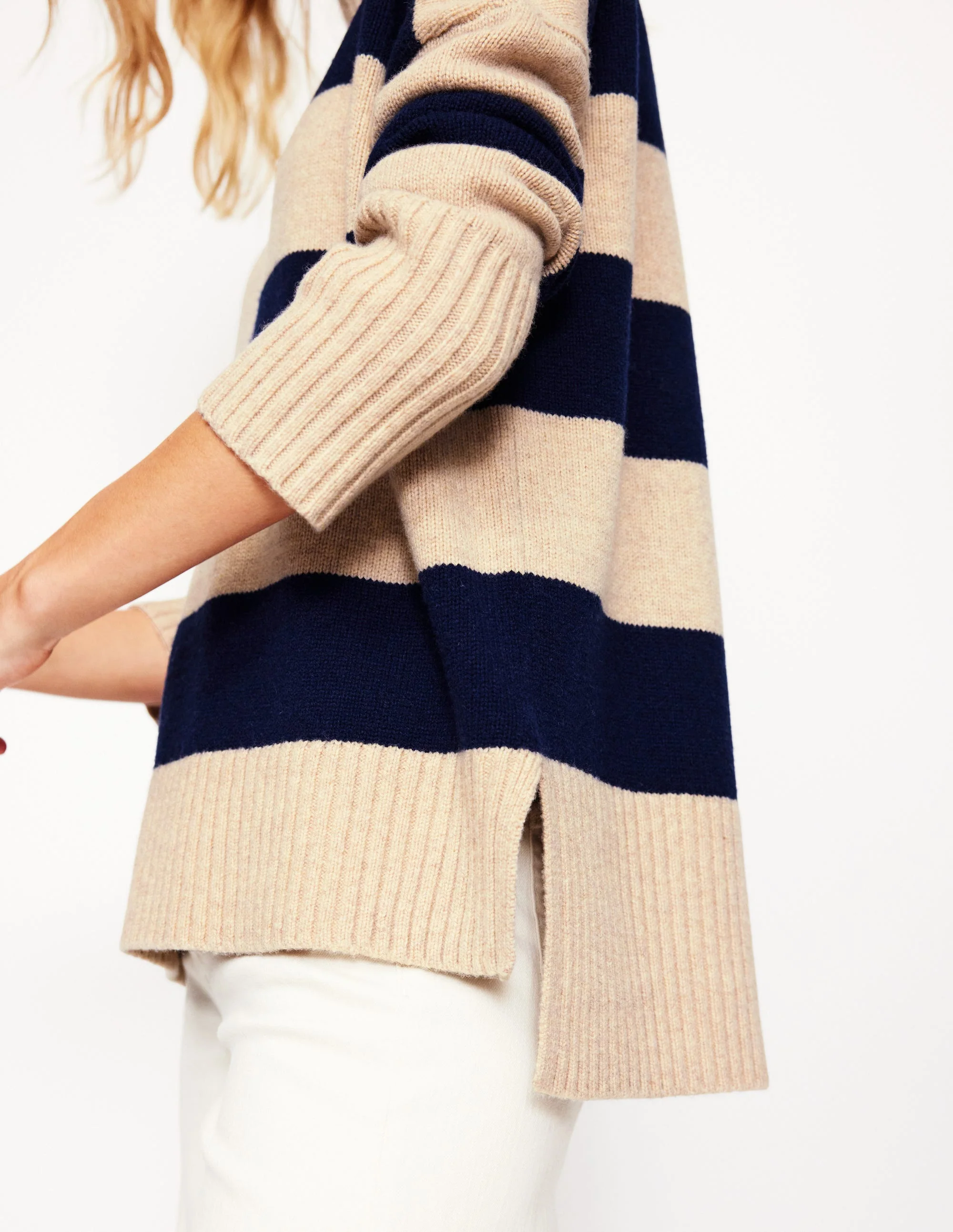 Jessica Oversize-Pullover-Chinchilla Meliert, Marineblau - Image 3