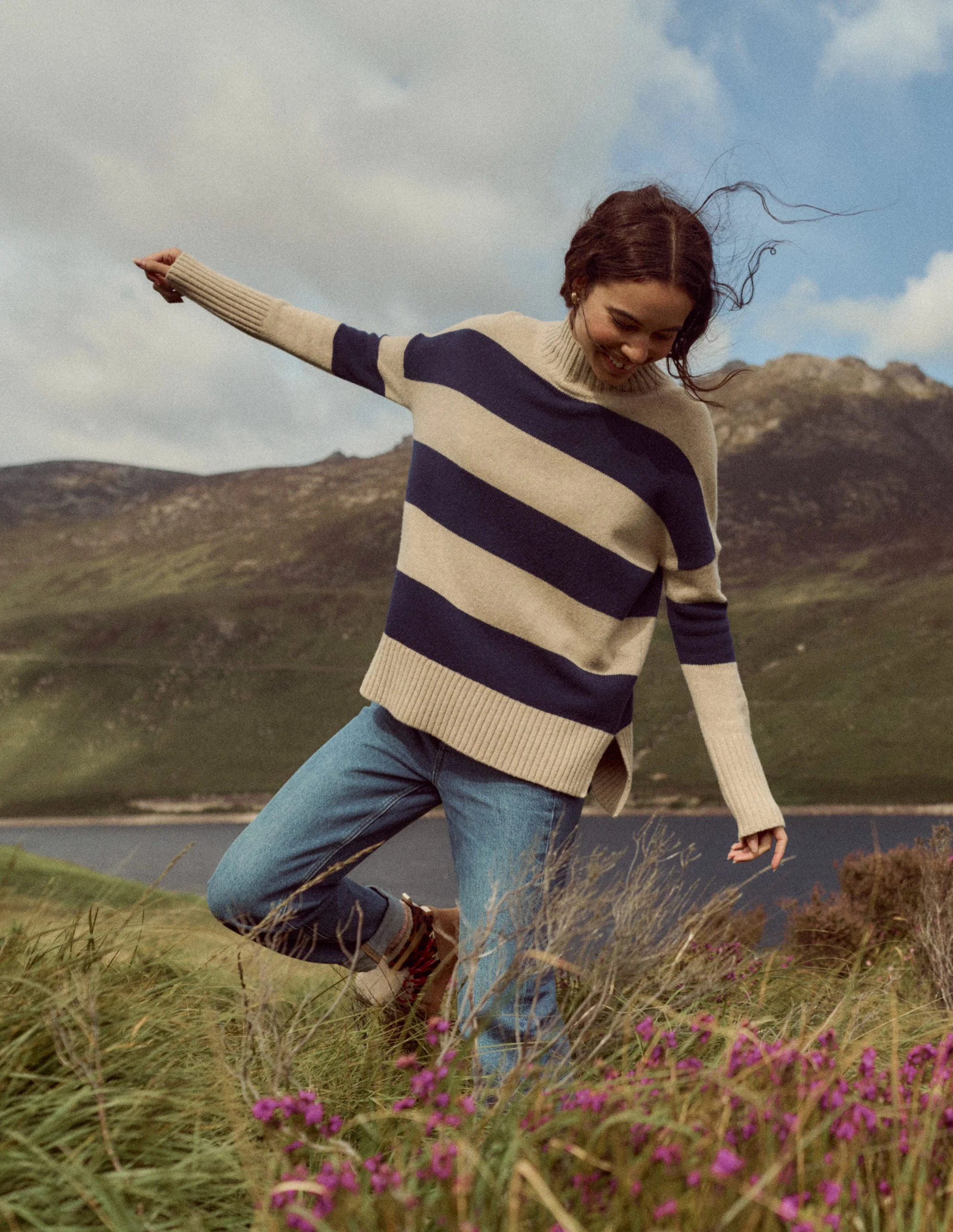 Jessica Oversize-Pullover-Chinchilla Meliert, Marineblau - Image 8