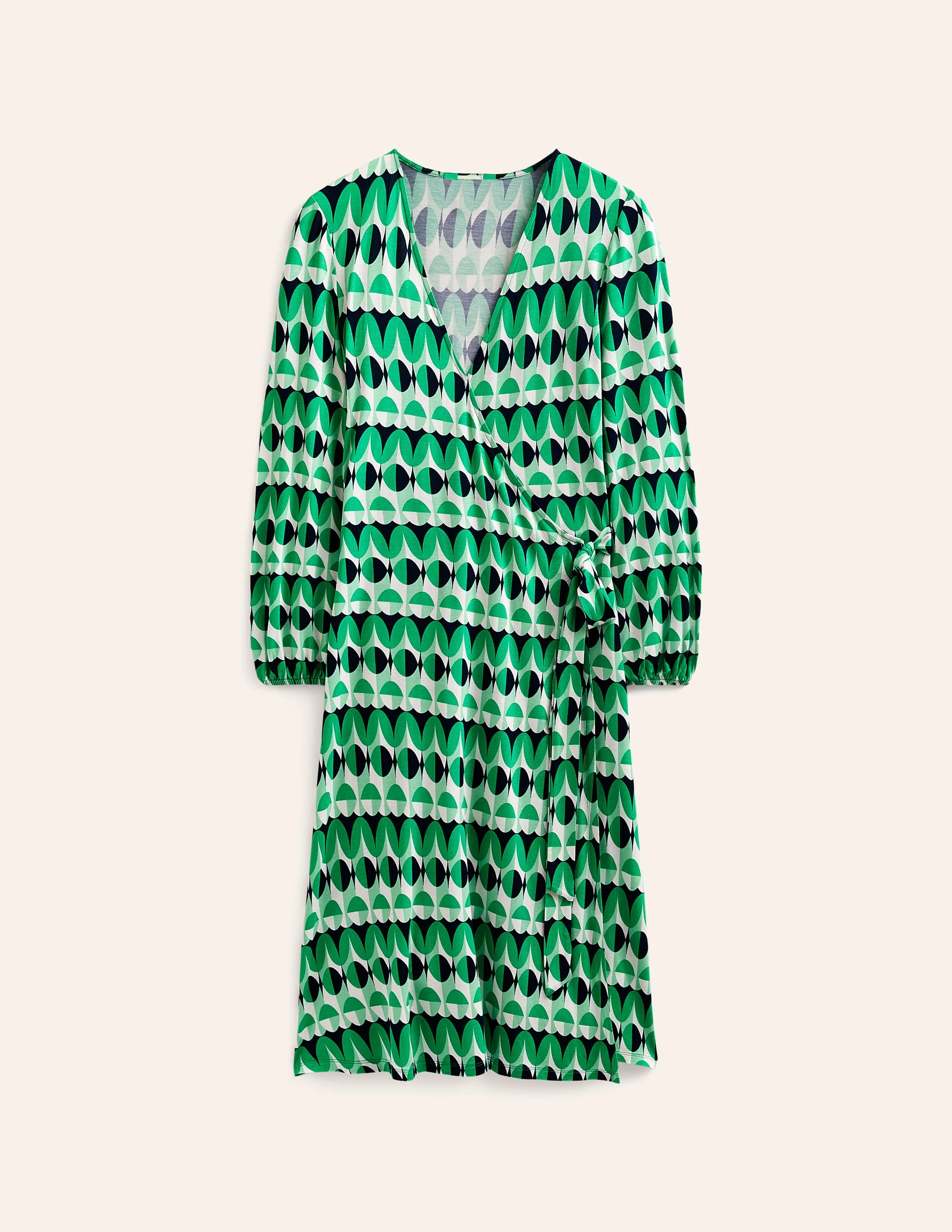 Joanna Midi-Wickelkleid aus Jersey-Ming Grün, Abstrakte Illusion - Image 6