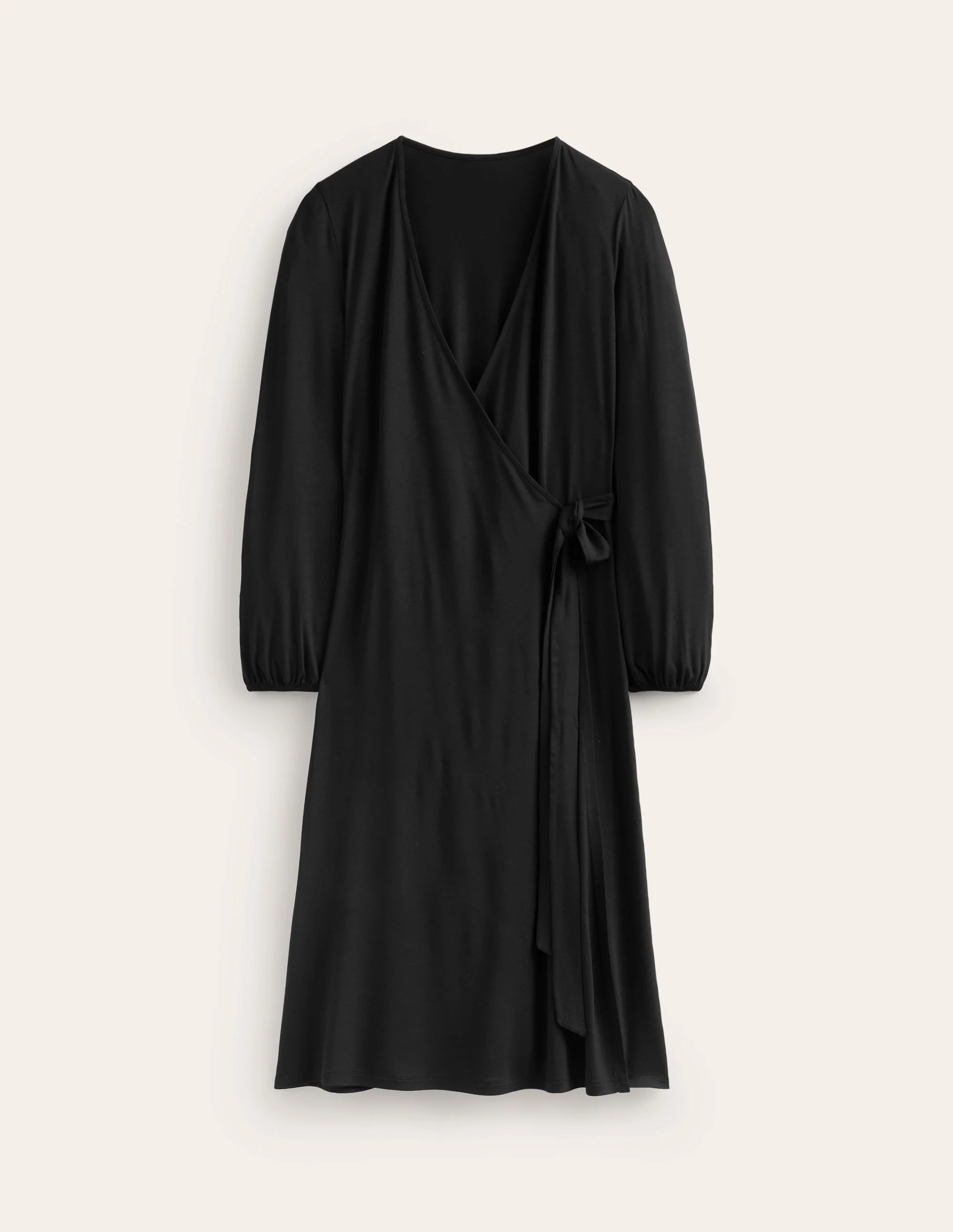 Joanna Midi-Wickelkleid aus Jersey-Schwarz - Image 5