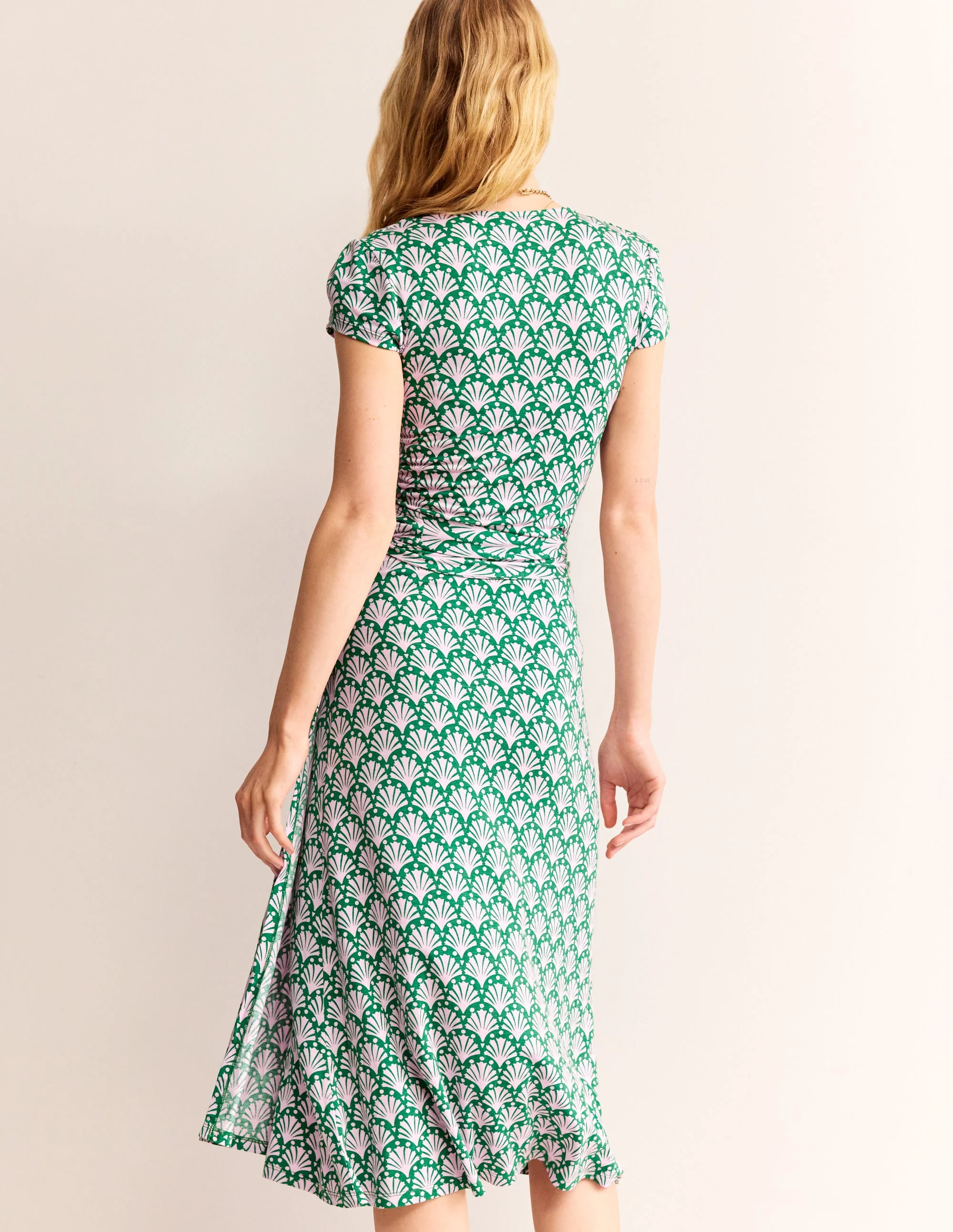Joanna Wickelkleid mit Flügelärmeln-Flieder, Muscheln - Image 3