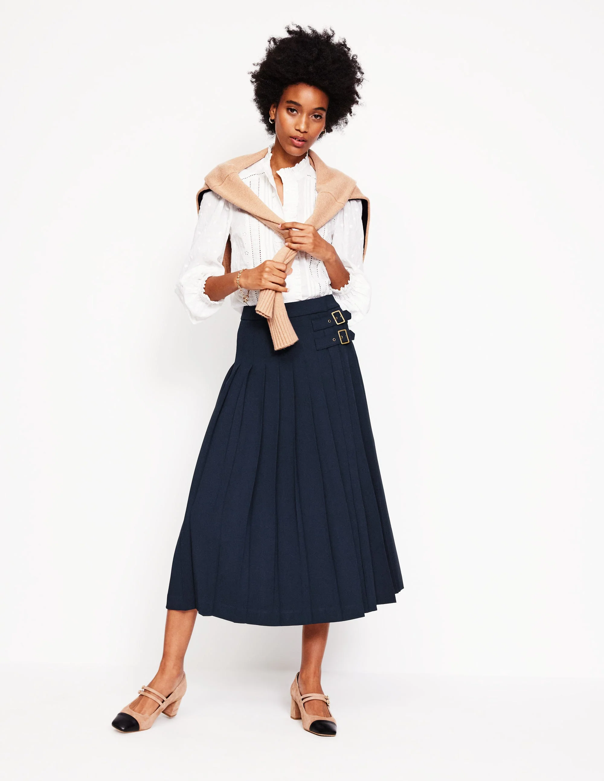 Josephine Midi-Schottenrock-Aqua Marine Marl - Image 6