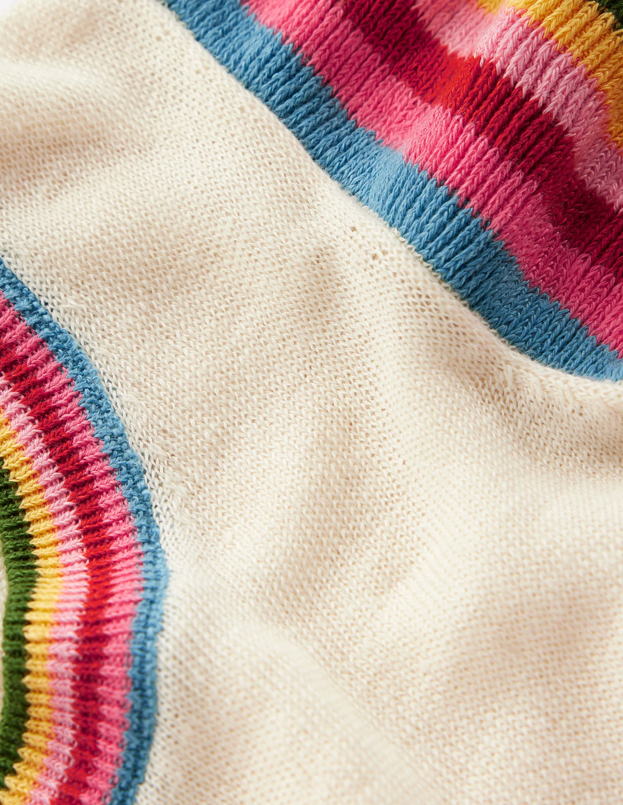 Josie Leinentop mit Rüschen-Warmes Naturweiß, Bunt Streifen - Image 7