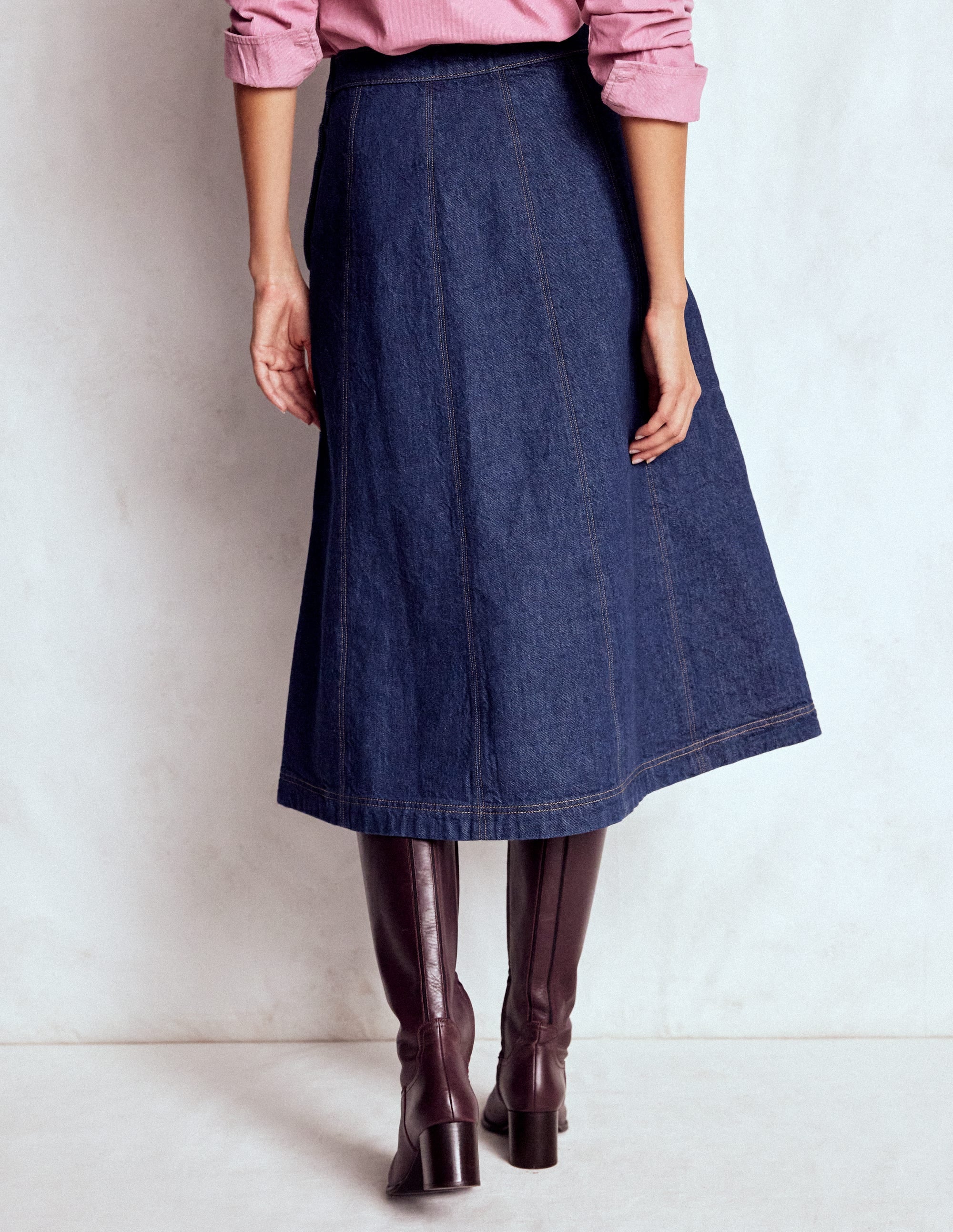 Joy Jeansrock mit Bahnendesign-Indigo - Image 3