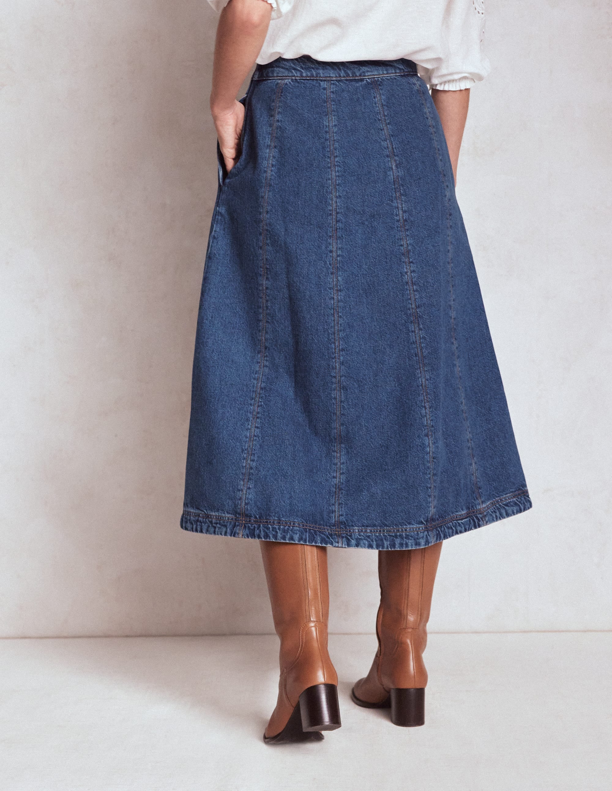 Joy Jeansrock mit Bahnendesign-MITTLERE WASCHUNG - Image 3