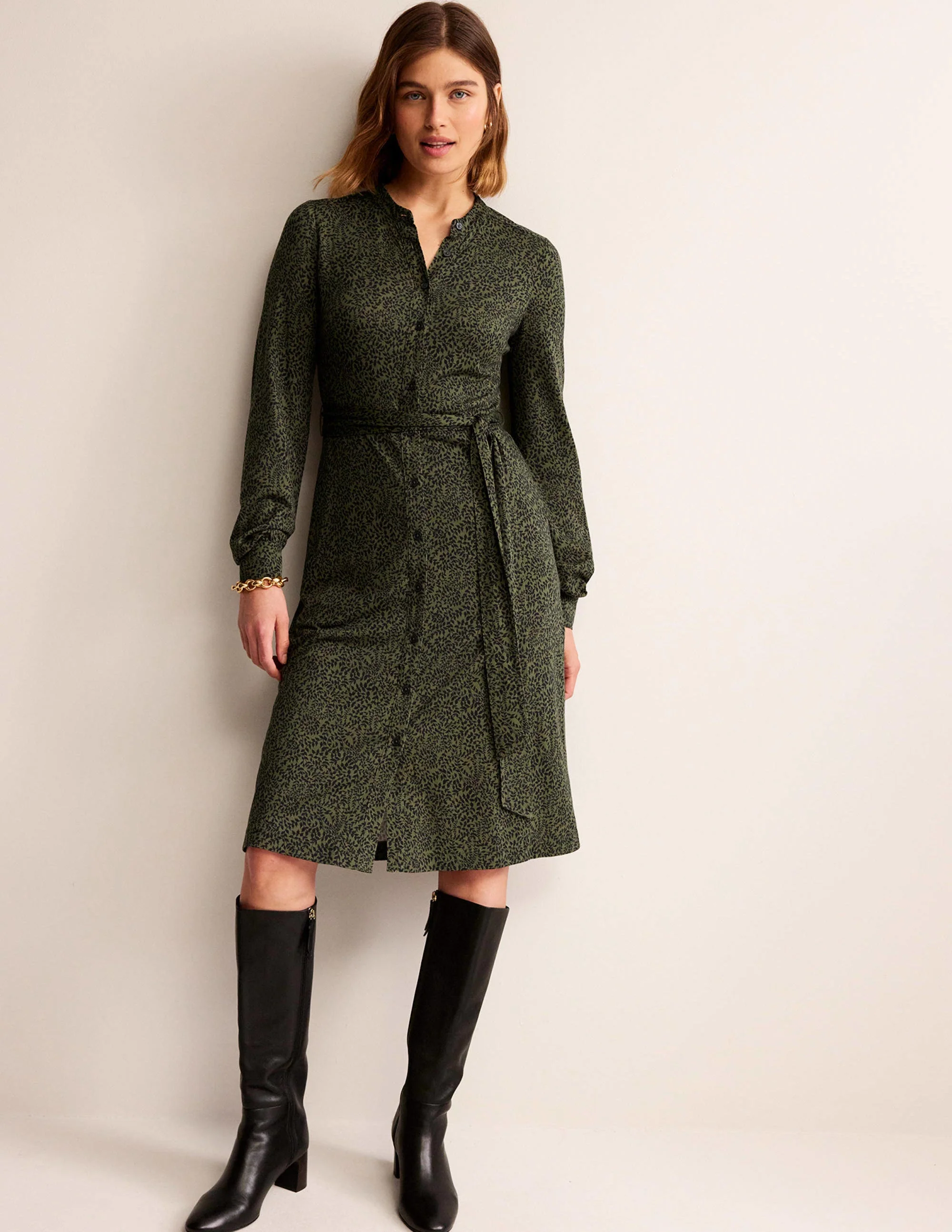 Julia Hemdblusenkleid aus Jersey-Fichte, Apfelzweig - Image 4