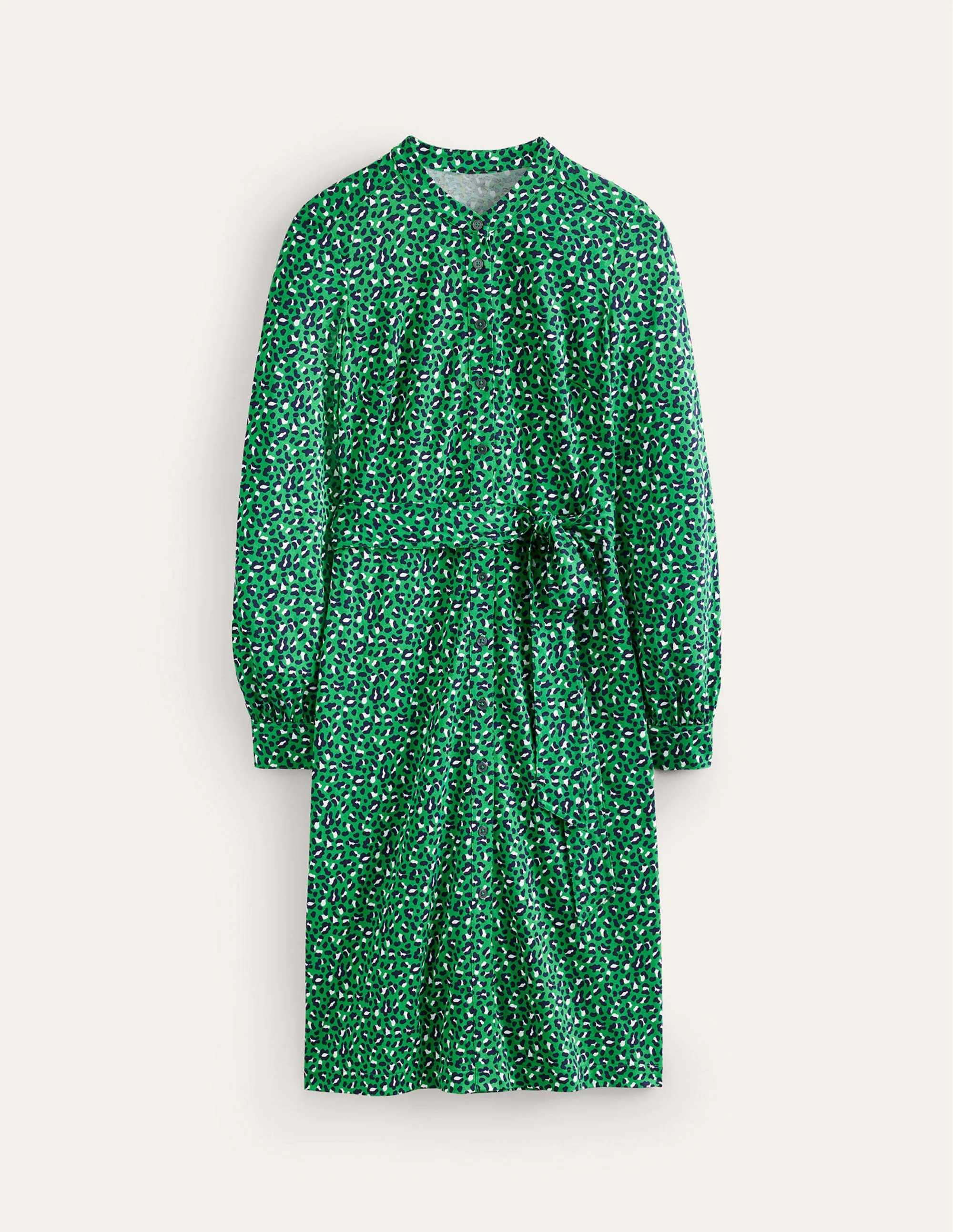 Julia Hemdblusenkleid aus Jersey-Grünes Tamburin, Tiermuster - Image 6