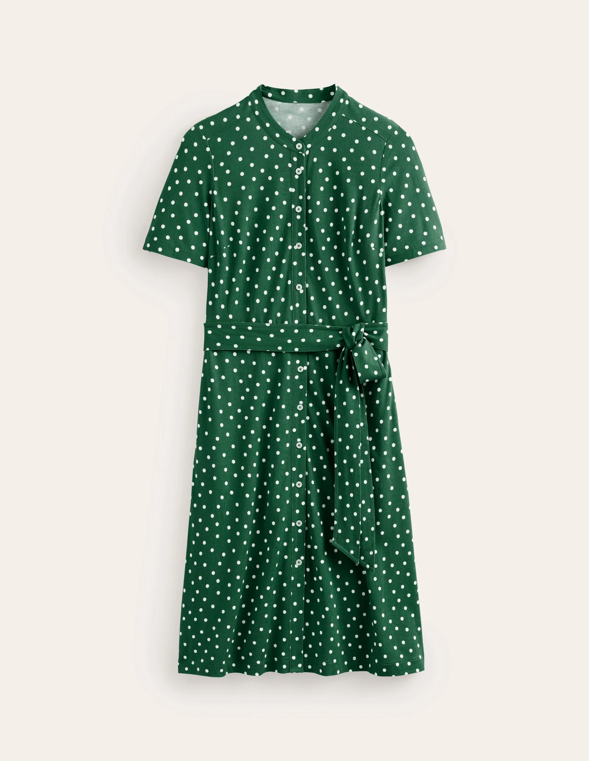 Julia Hemdblusenkleid mit kurzen Ärmeln-Grün, Verstreute Boden-Tupfen - Image 5