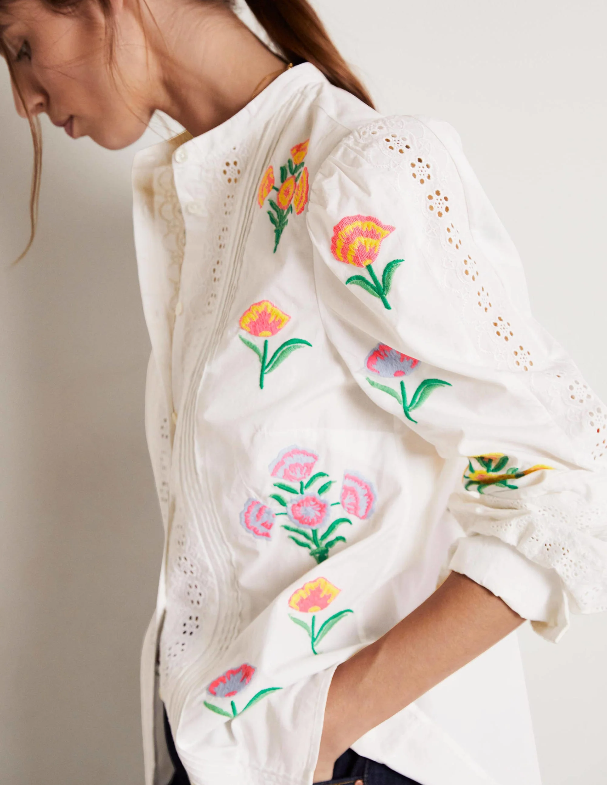 Julianne Bestickte Bluse-Naturweiß, Stickerei - Image 3