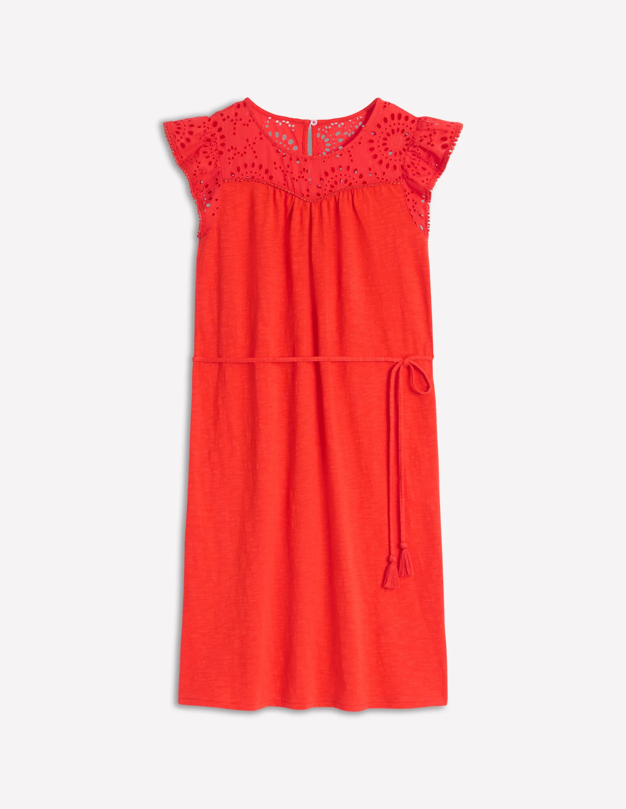 Juliet kurzes Kleid mit Lochstickerei-Knallrot - Image 5