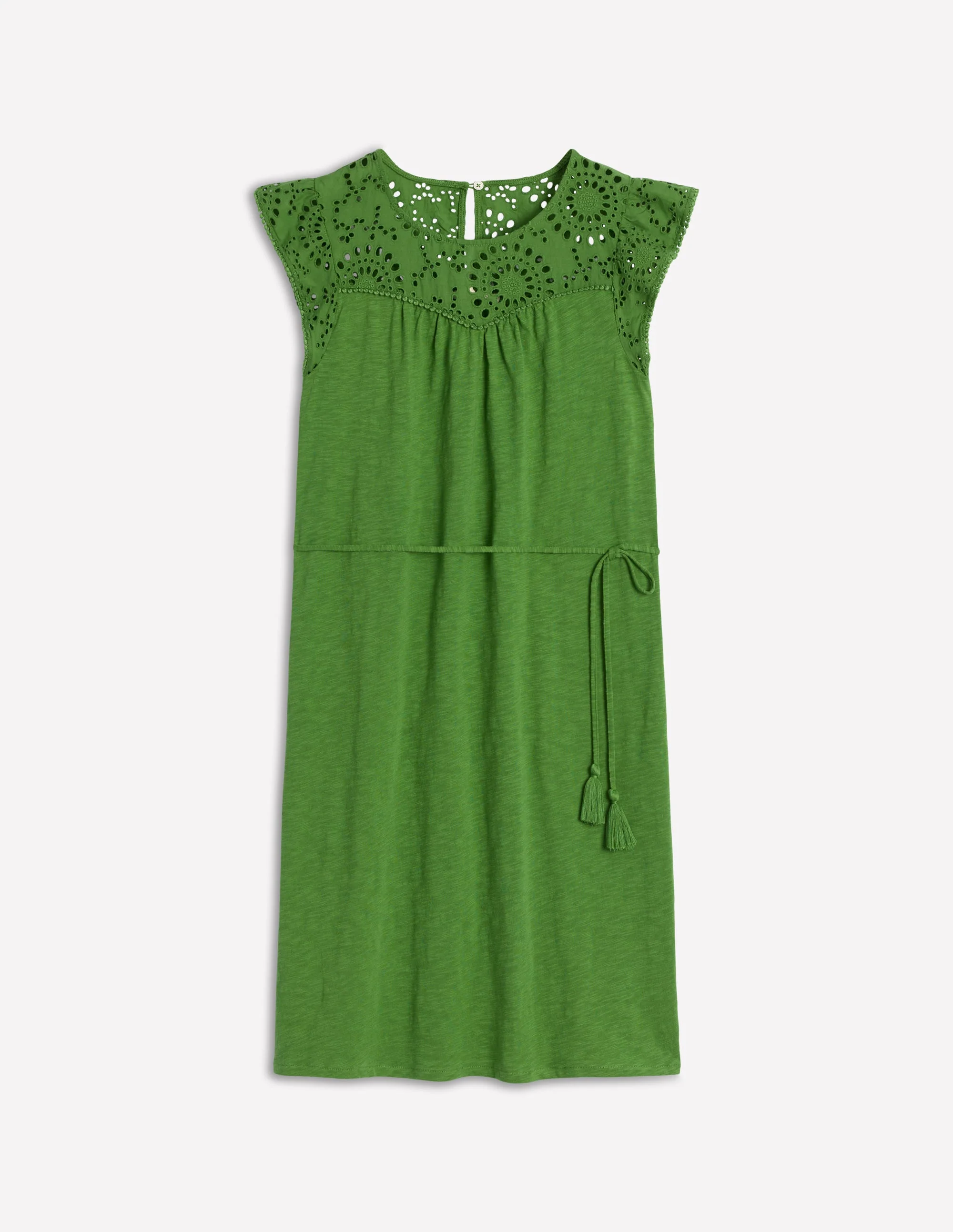 Juliet kurzes Kleid mit Lochstickerei-Paradiesgrün - Image 5