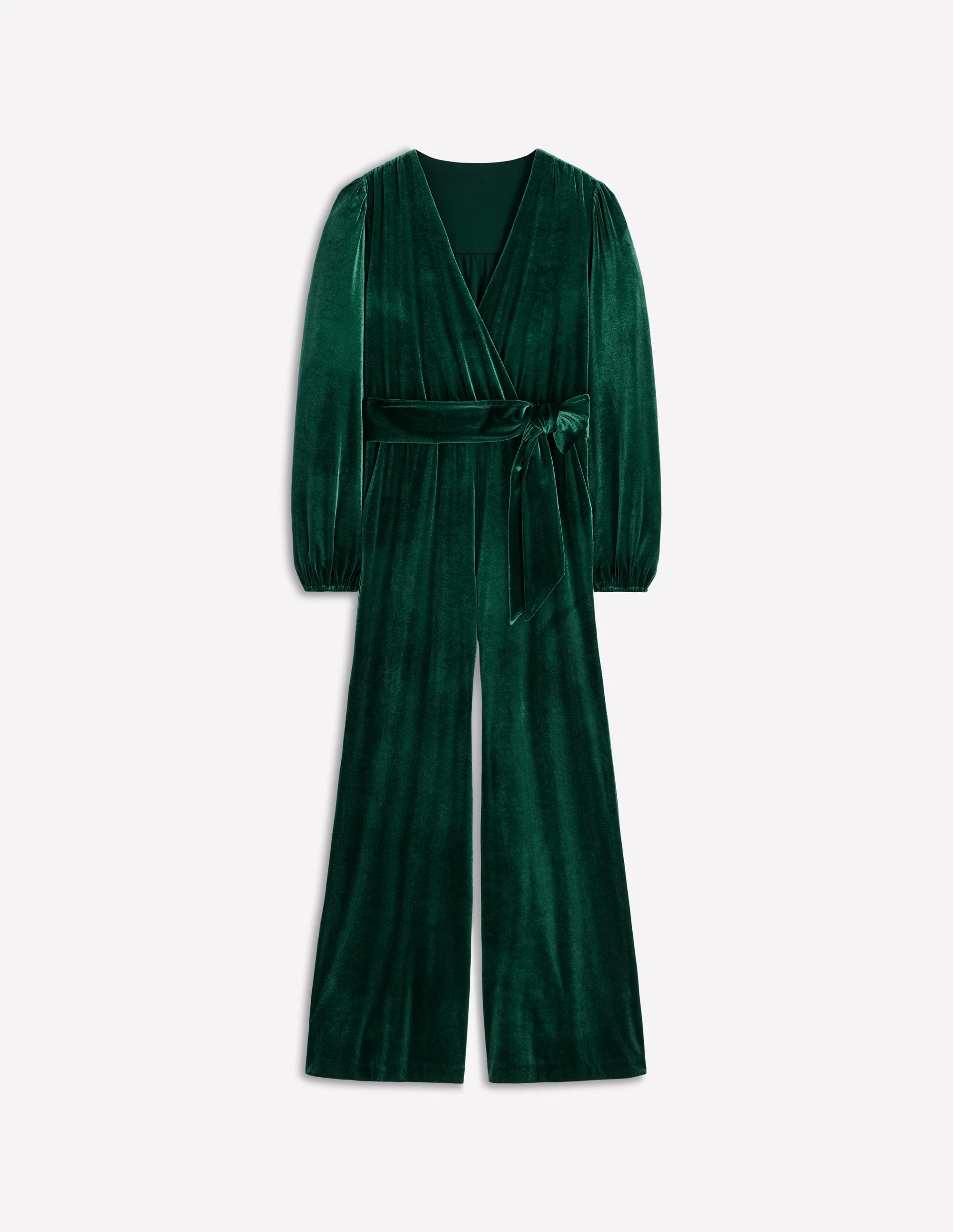 Jumpsuit aus Jerseysamt in Wickeloptik-Dunkles Smaragdgrün - Image 6