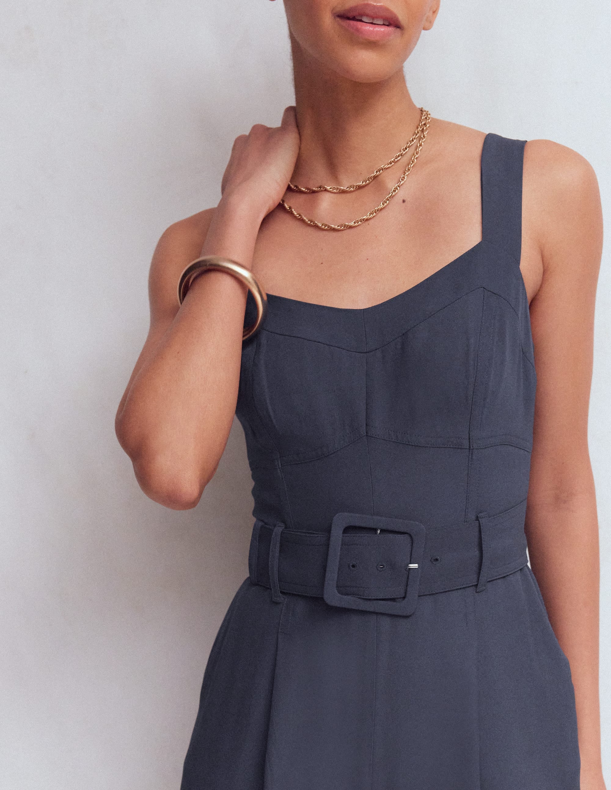 Jumpsuit mit Korsettstäbchen für besondere Anlässe-Marineblau - Image 2