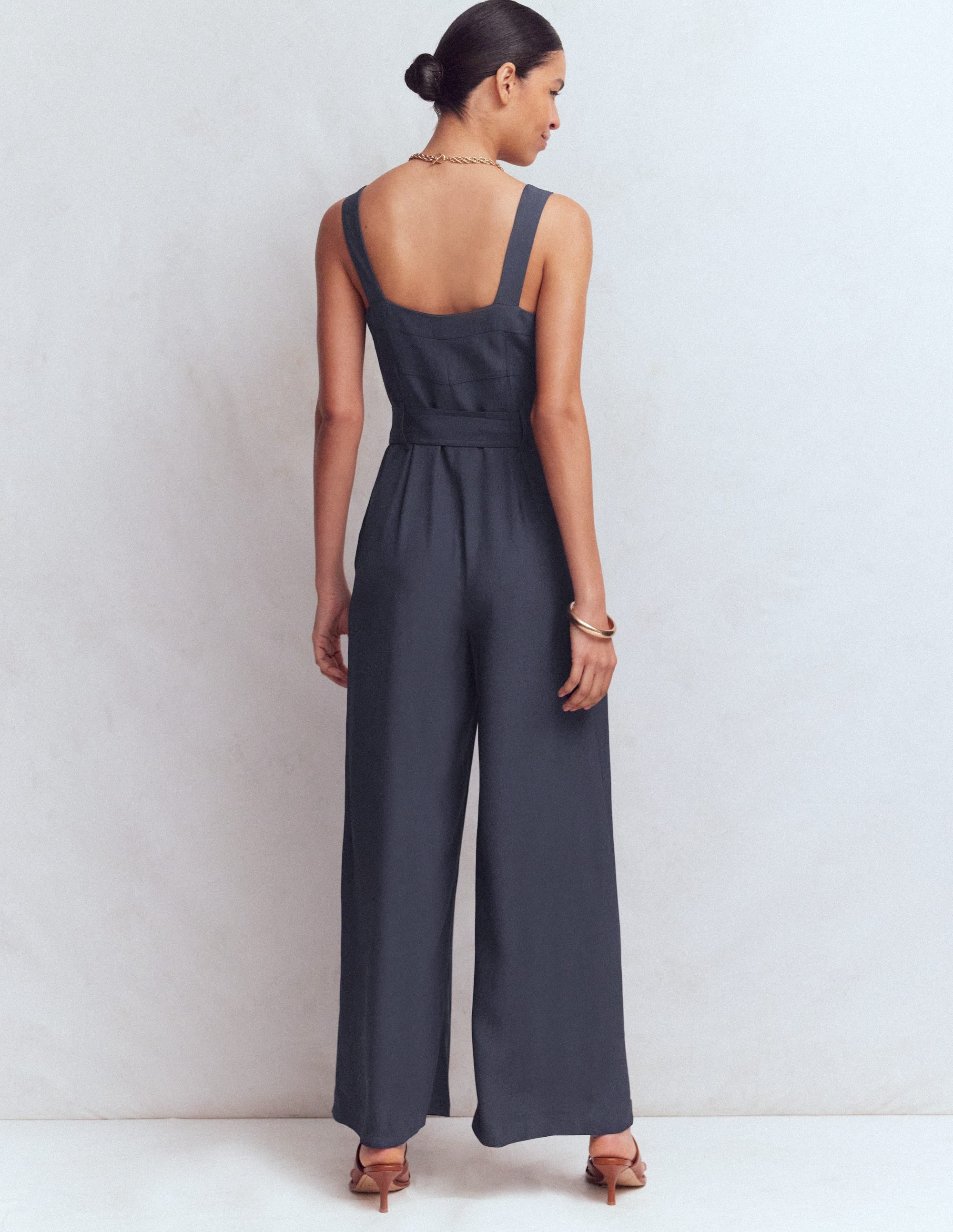 Jumpsuit mit Korsettstäbchen für besondere Anlässe-Marineblau - Image 3