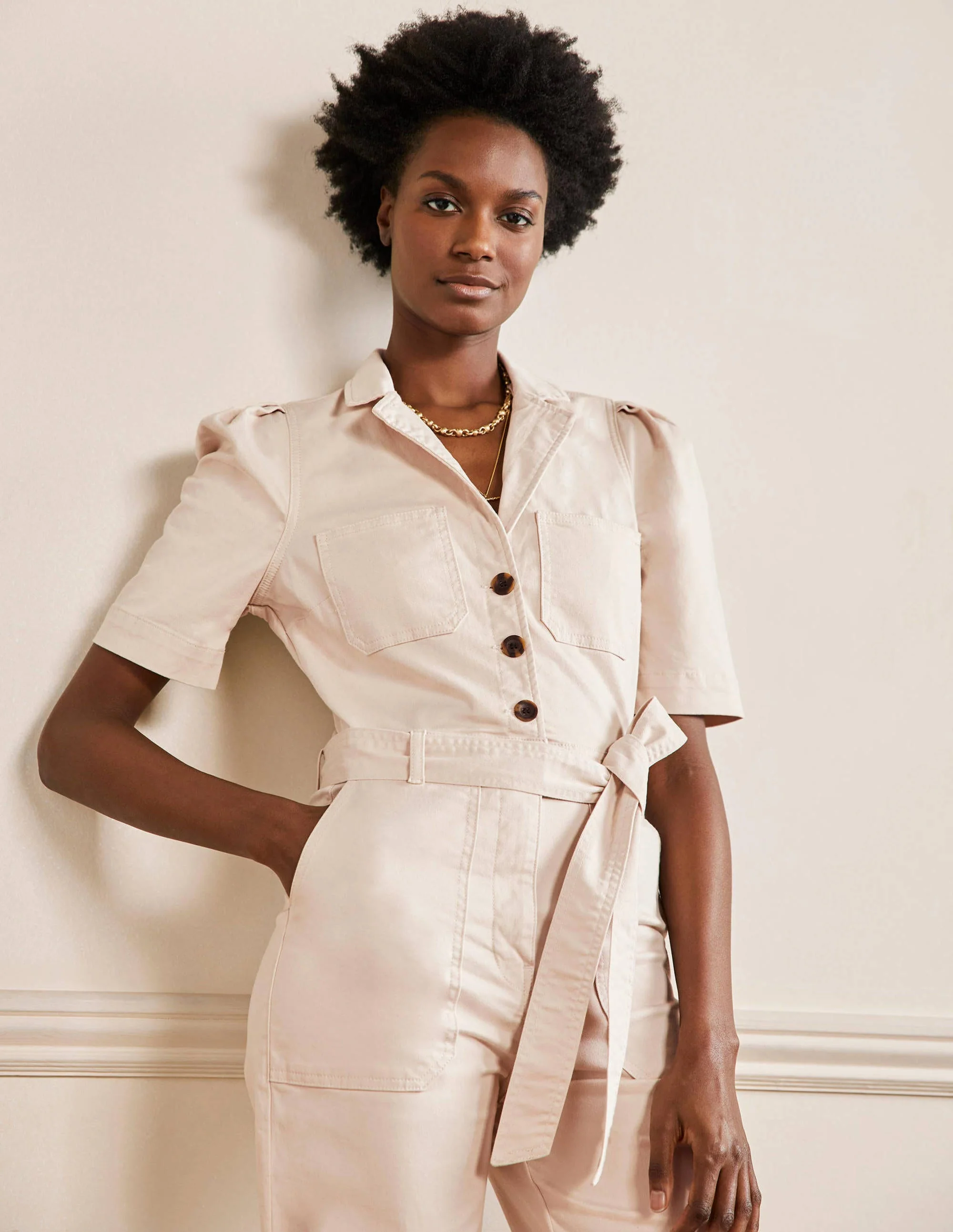 Jumpsuit mit Puffärmeln-Hafermilch - Image 4