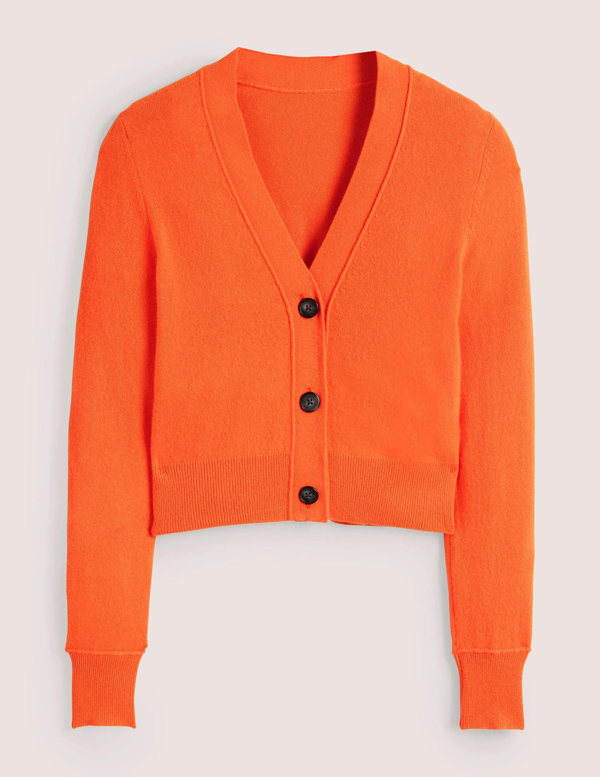 Kaschmircardigan mit V-Ausschnitt-Neonorange - Image 7