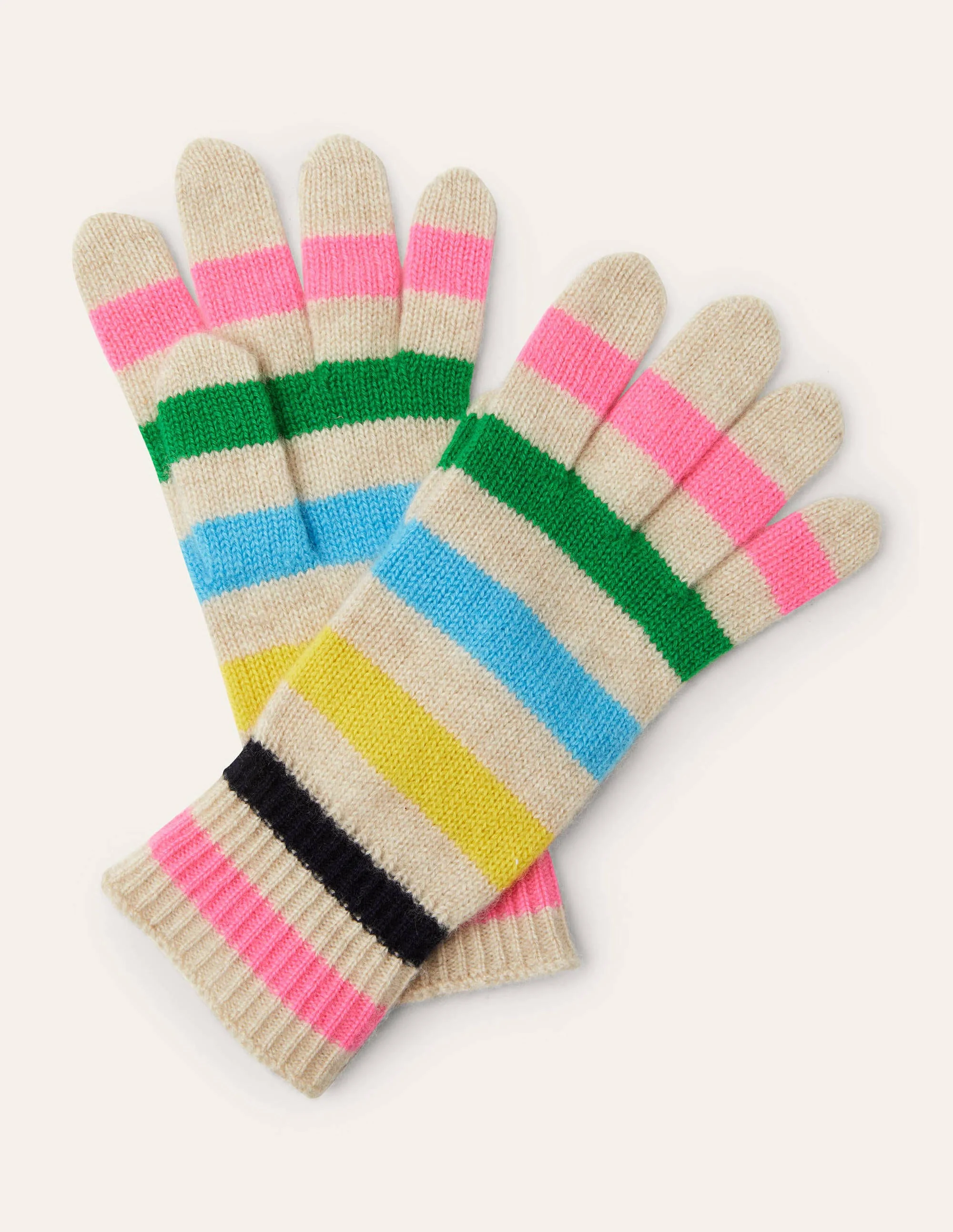 Kaschmirhandschuhe-Bunt, Gestreift
