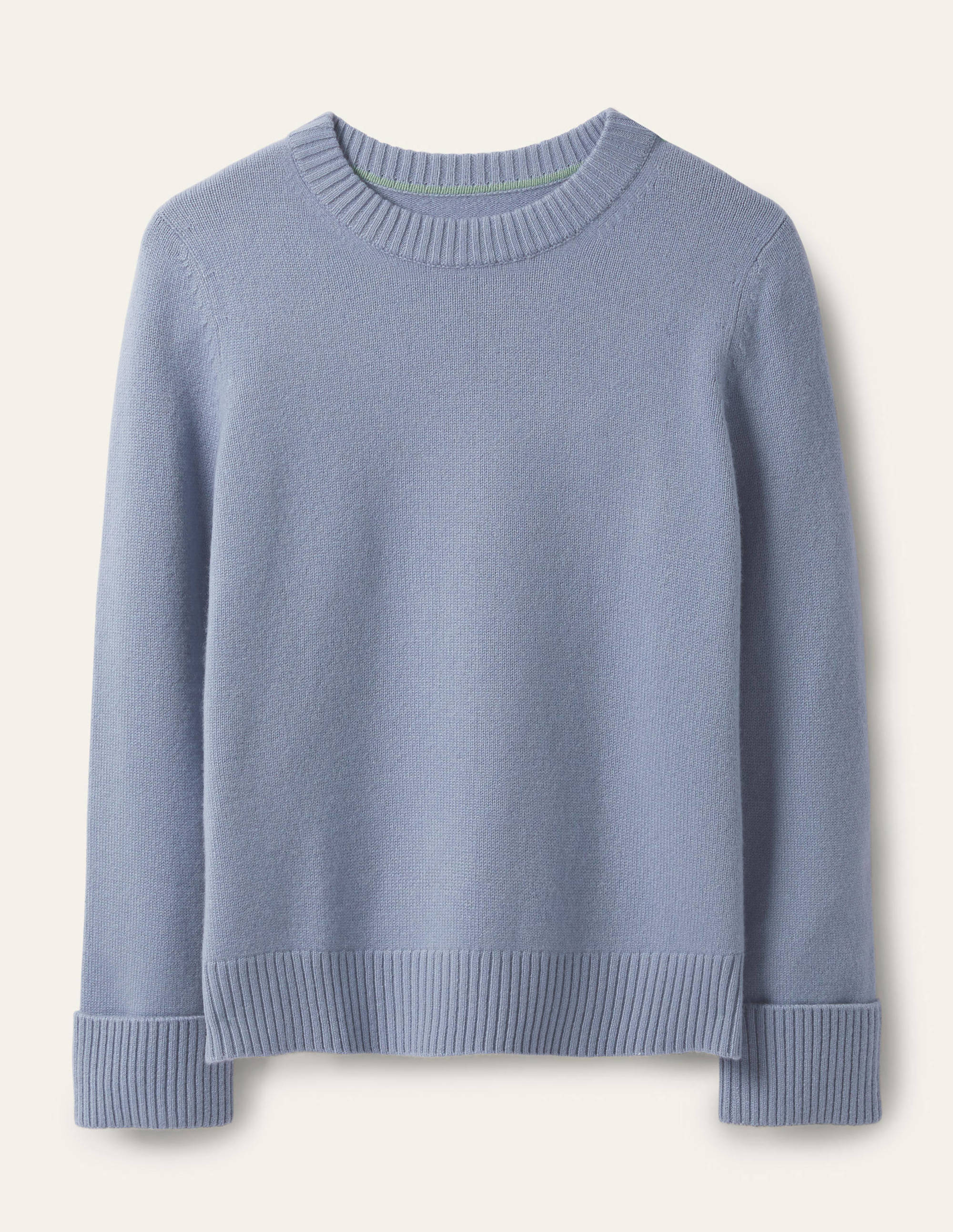 Kaschmirpullover mit Ärmelbündchen-Helles Lapisblau - Image 5