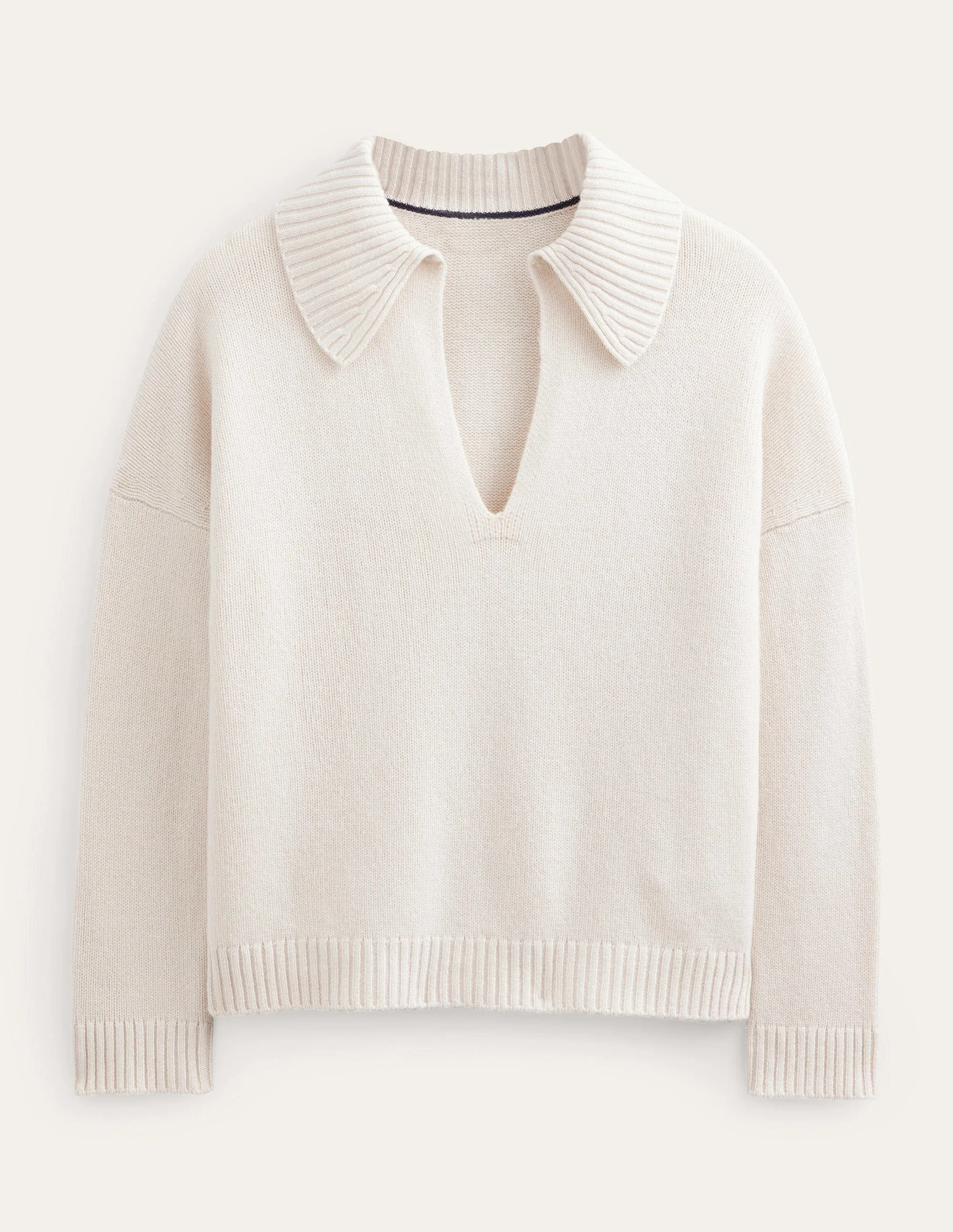 Kaschmirpullover mit Kragen-Seilbraun - Image 6