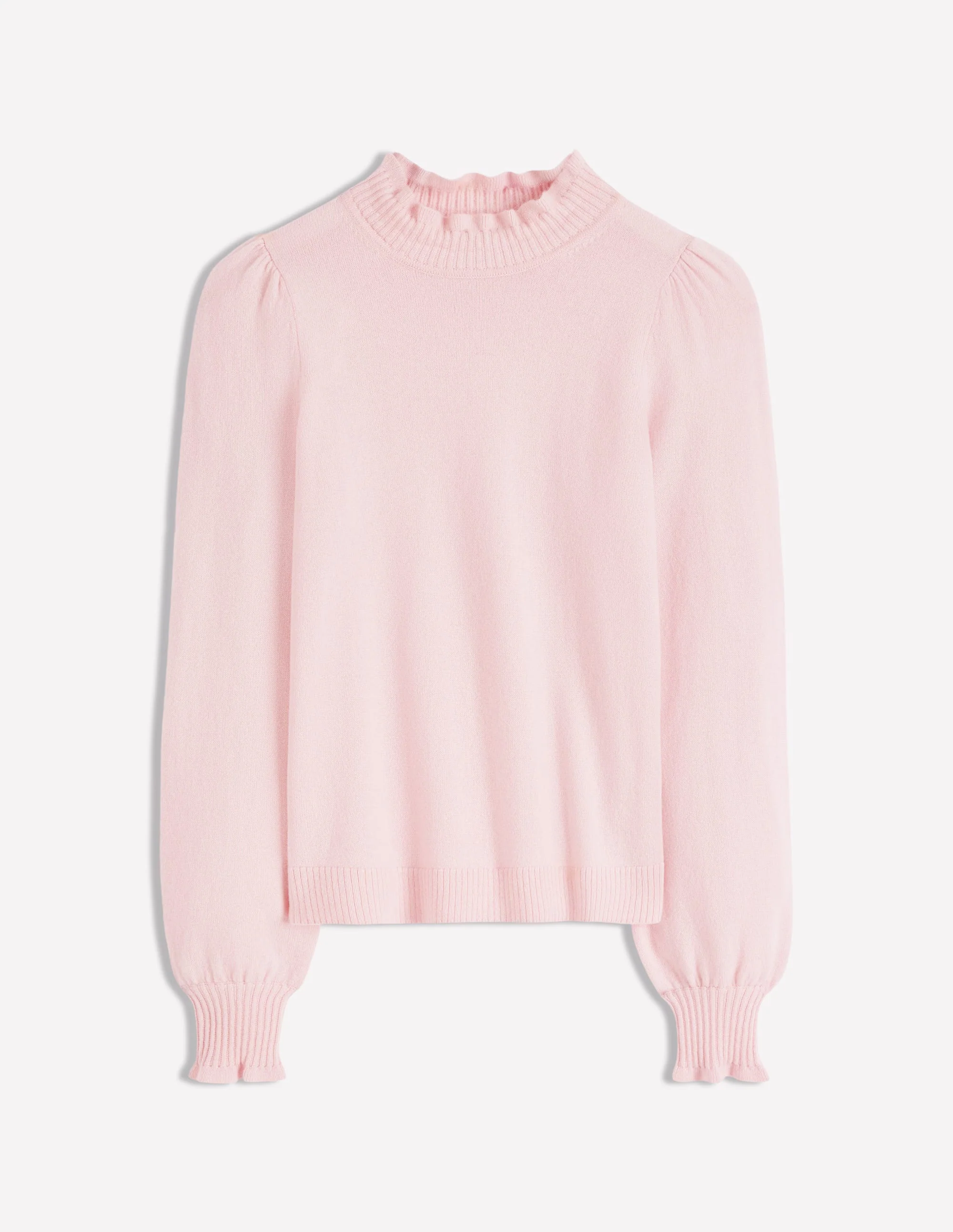Kaschmirpullover mit Rüschenbesatz-Kreiderosa - Image 6