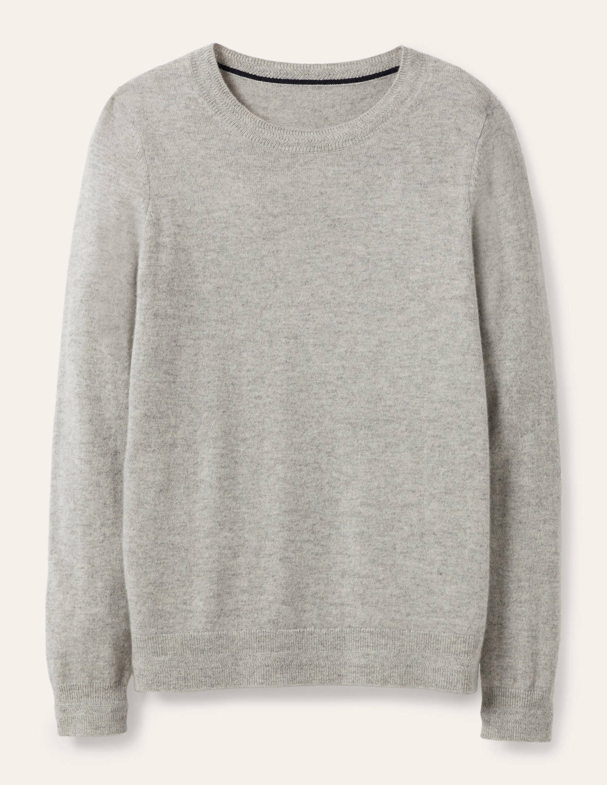 Kaschmirpullover mit Rundhalsausschnitt-Grau Melange - Image 5