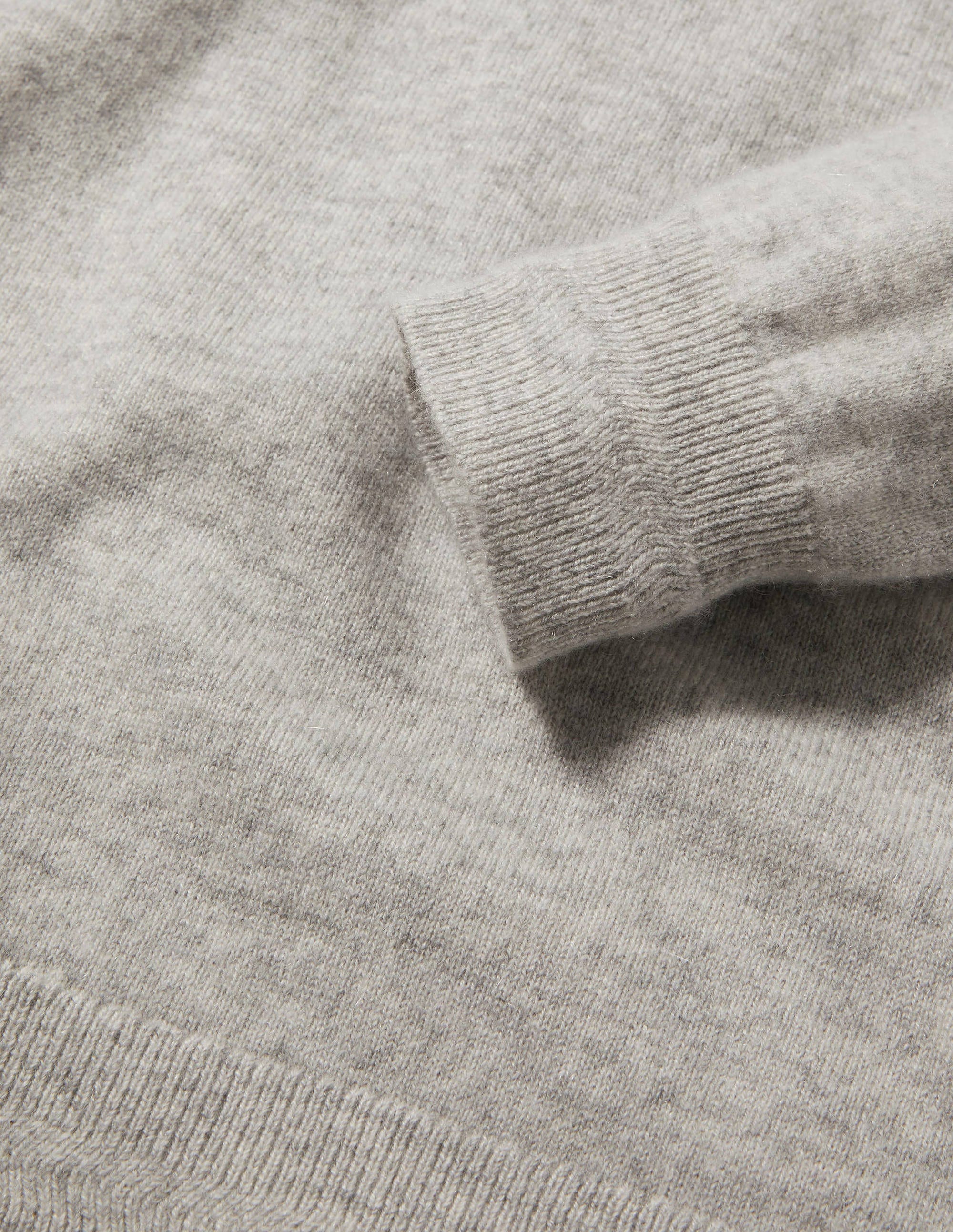 Kaschmirpullover mit Rundhalsausschnitt-Grau Melange - Image 6
