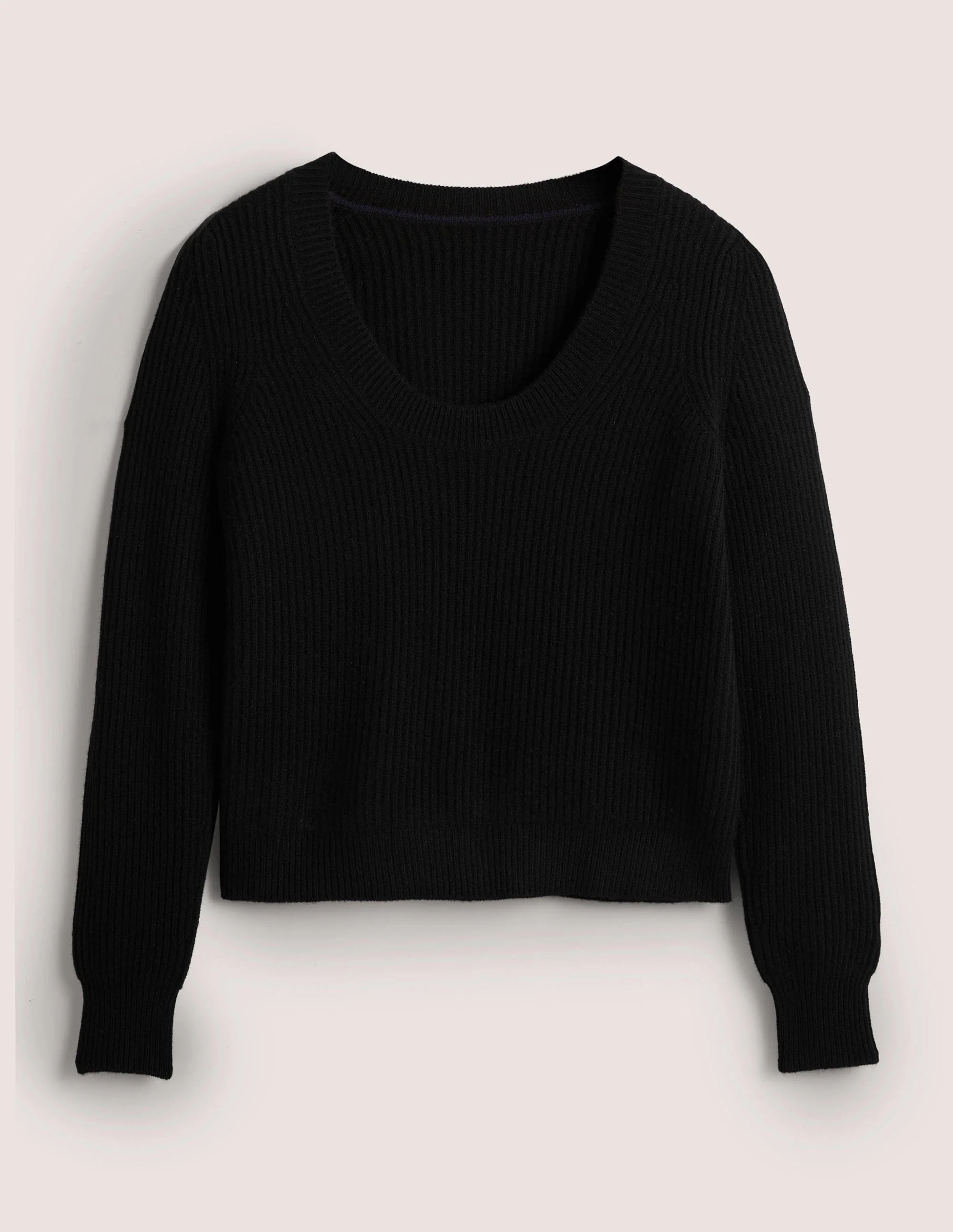 Kaschmirpullover mit Rundhalsausschnitt-Schwarz - Image 6
