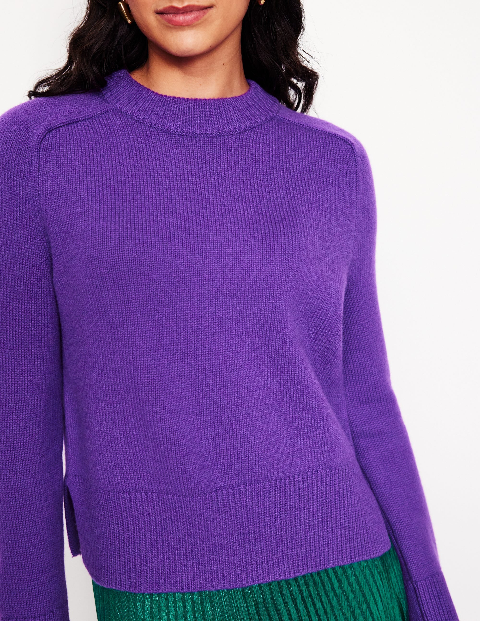 Kaschmirpullover mit weiten Ärmeln-Amethyst-Lila - Image 2