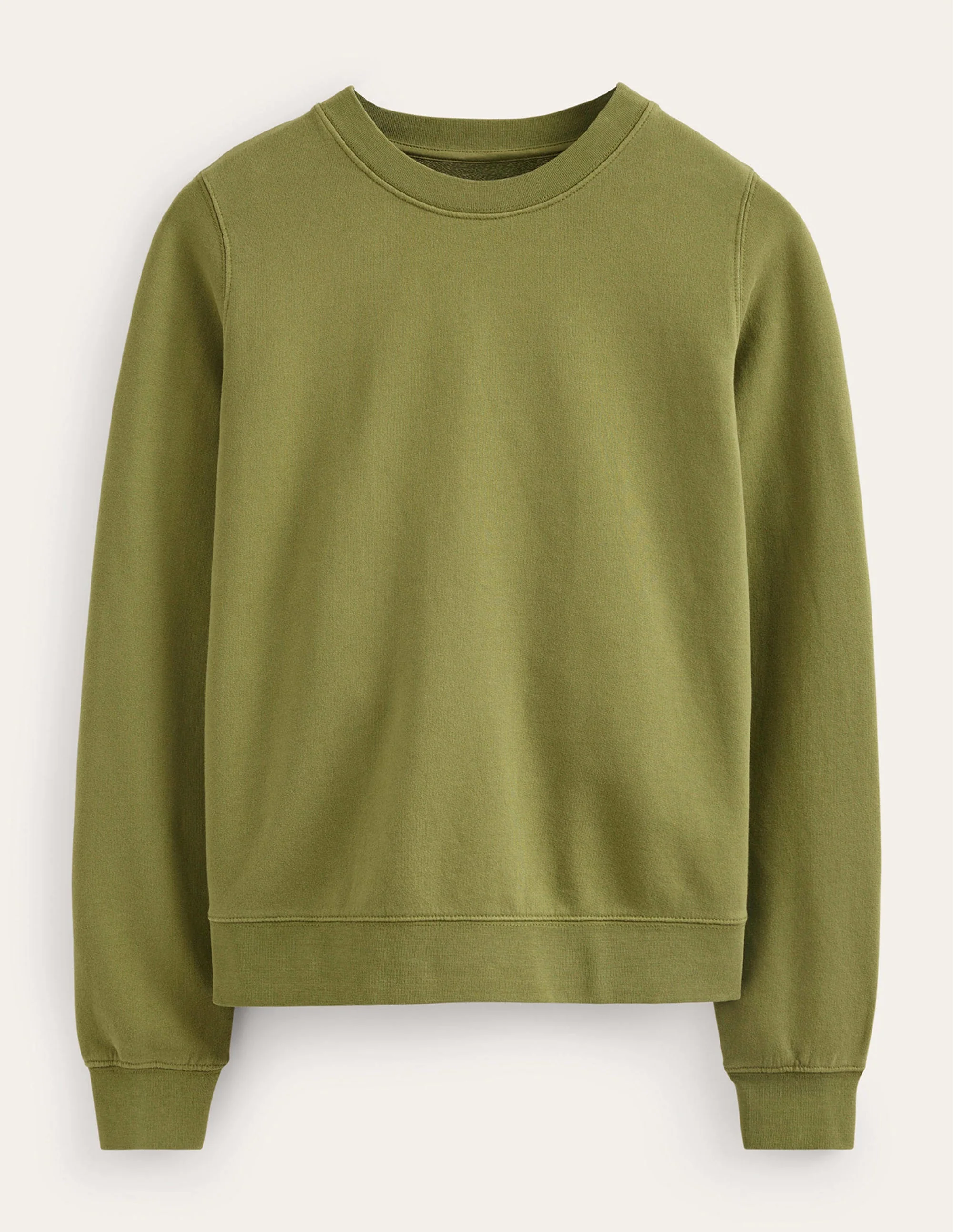 Kastenförmiges Sweatshirt aus tiefem Rippstrick-Olivgrün - Image 5