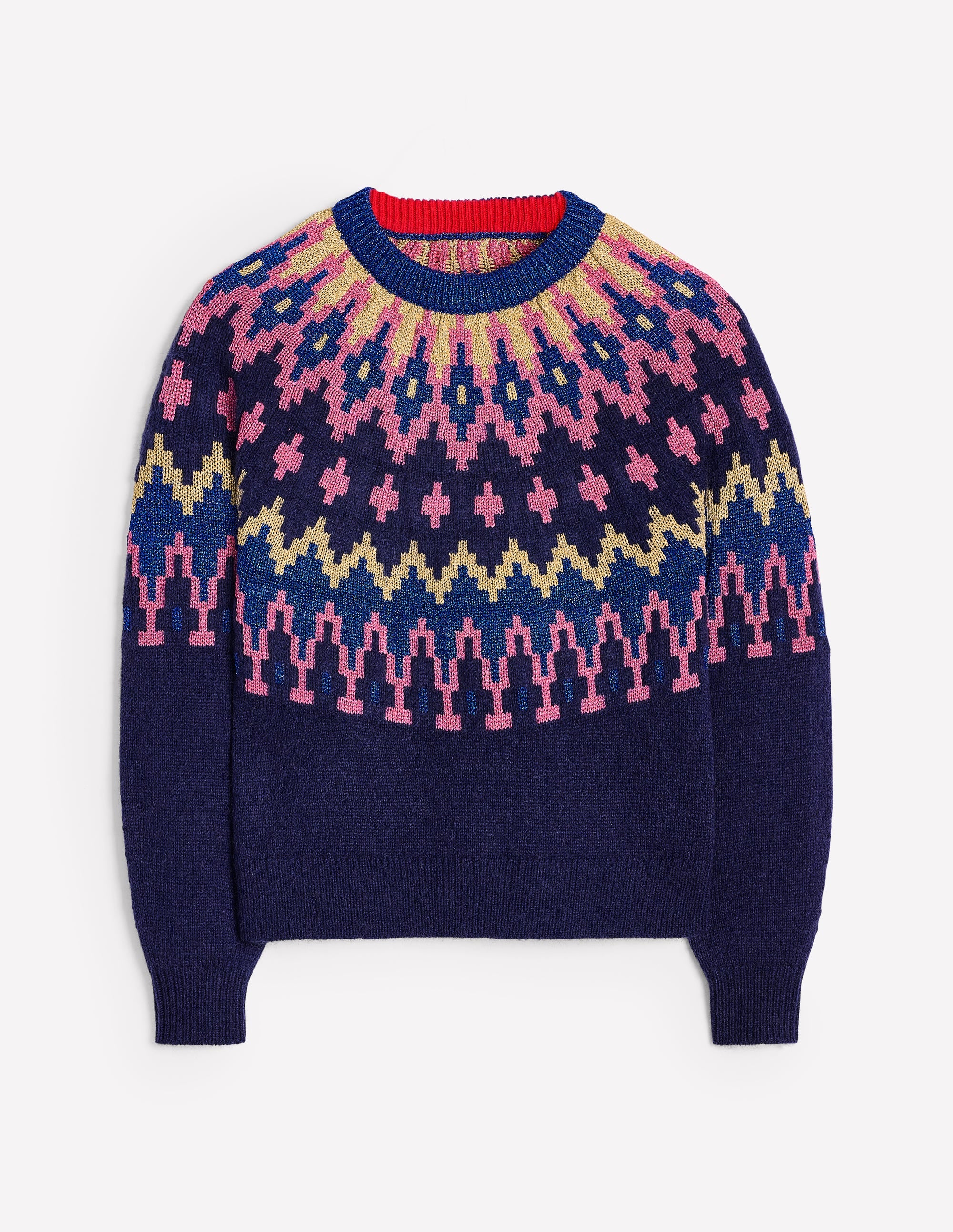 Kat Glitzernder Fair-Isle-Pullover-Aqua Marine Marl - Image 8