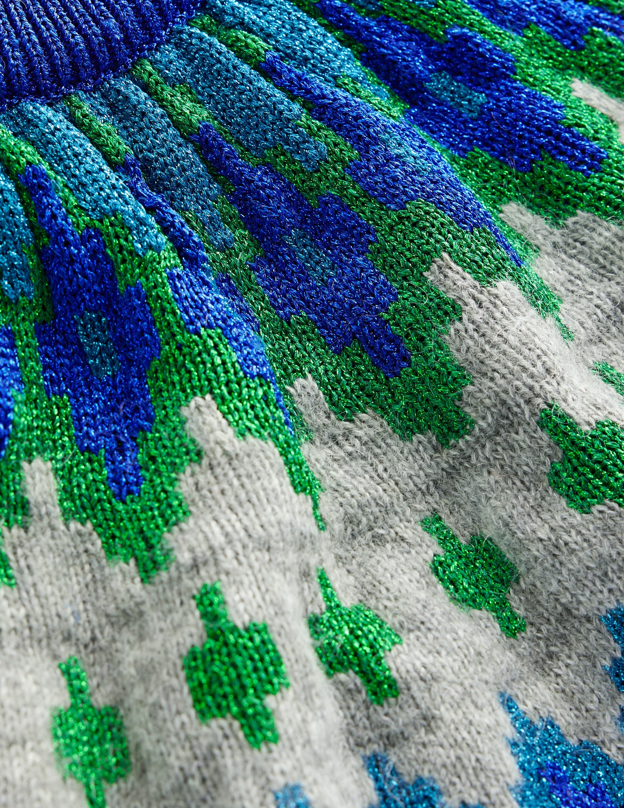 Kat Glitzernder Fair-Isle-Pullover-Grau Melange - Image 9