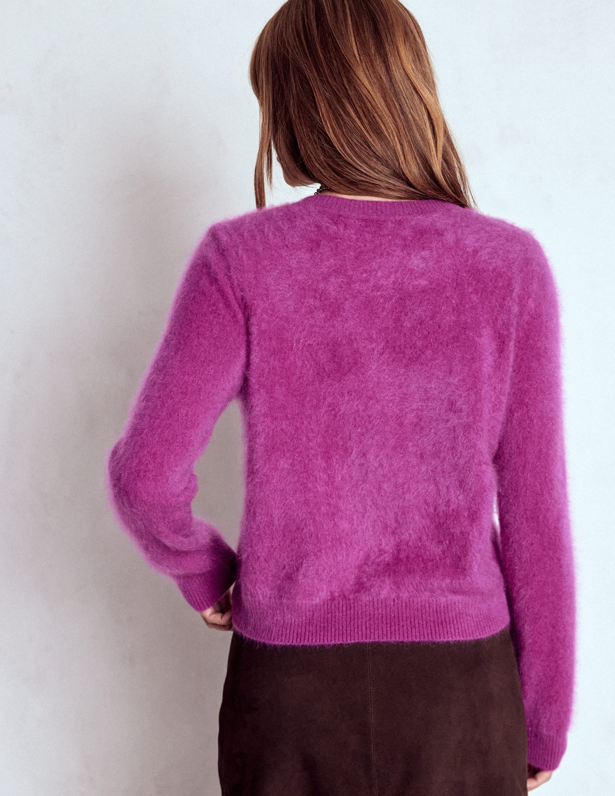 Kat Strickjacke aus gebürstetem Kaschmir-Königliches Lila - Image 3