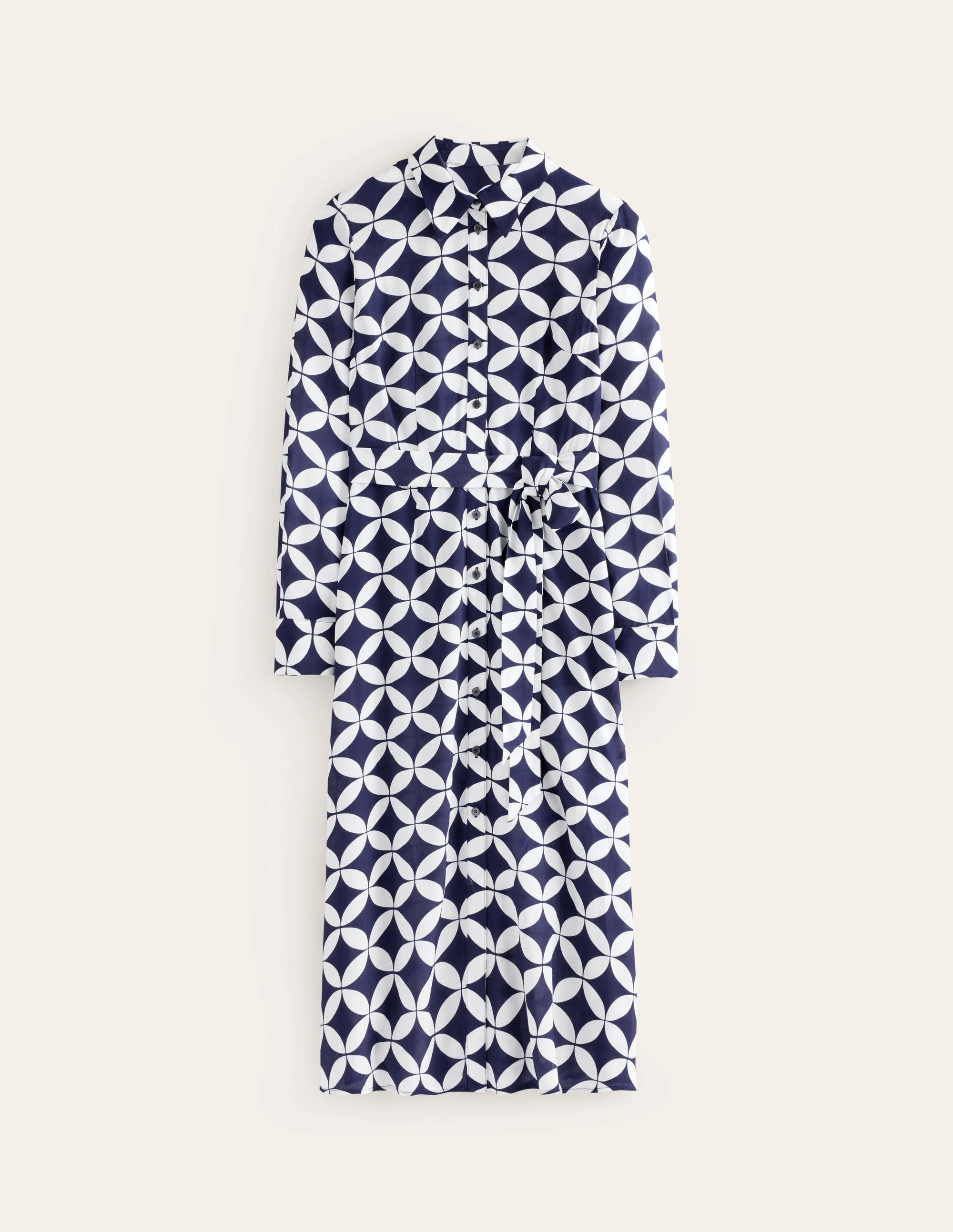 Kate Midi-Hemdblusenkleid-Französisches Marineblau, Diamond Terrace - Image 5