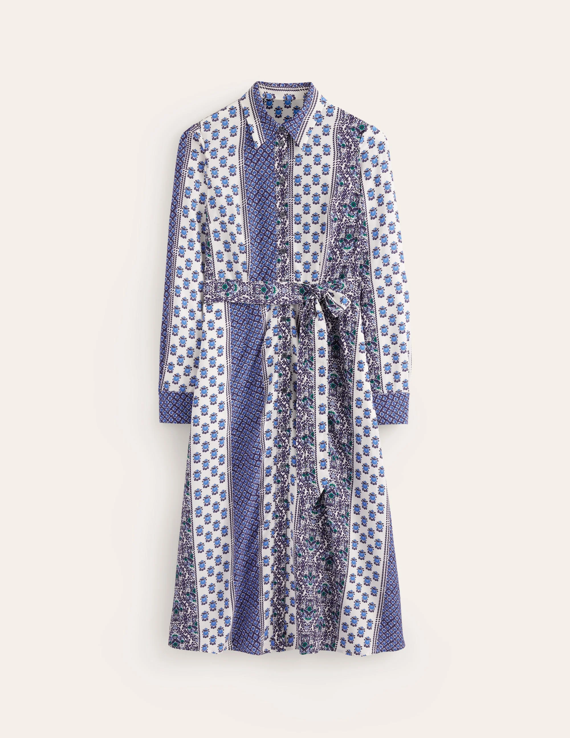 Kate Midi-Hemdblusenkleid-Preußisch Blau, Zartes Blümchen - Image 5