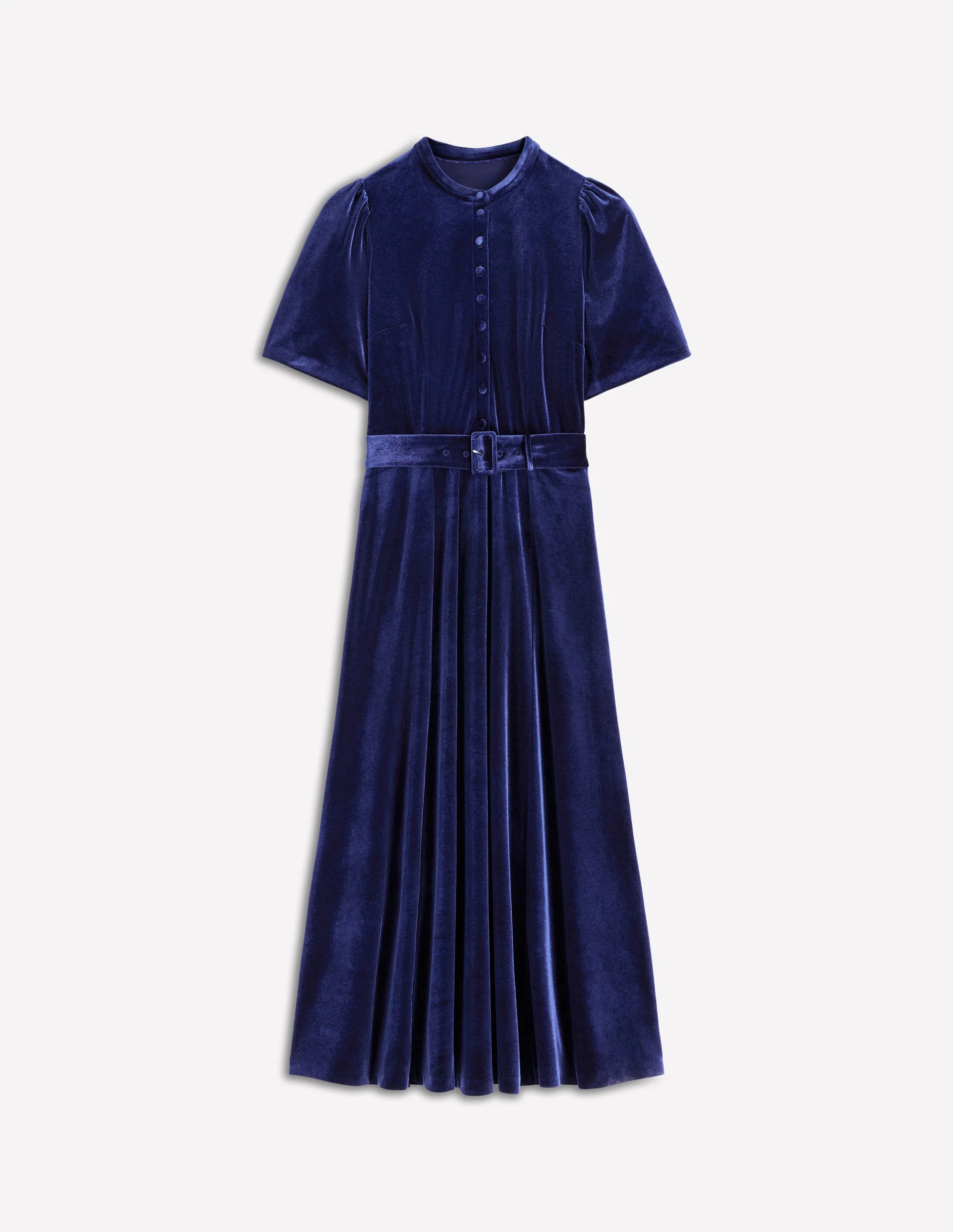Kate Samt-Hemdblusenkleid-Saphirblau - Image 6