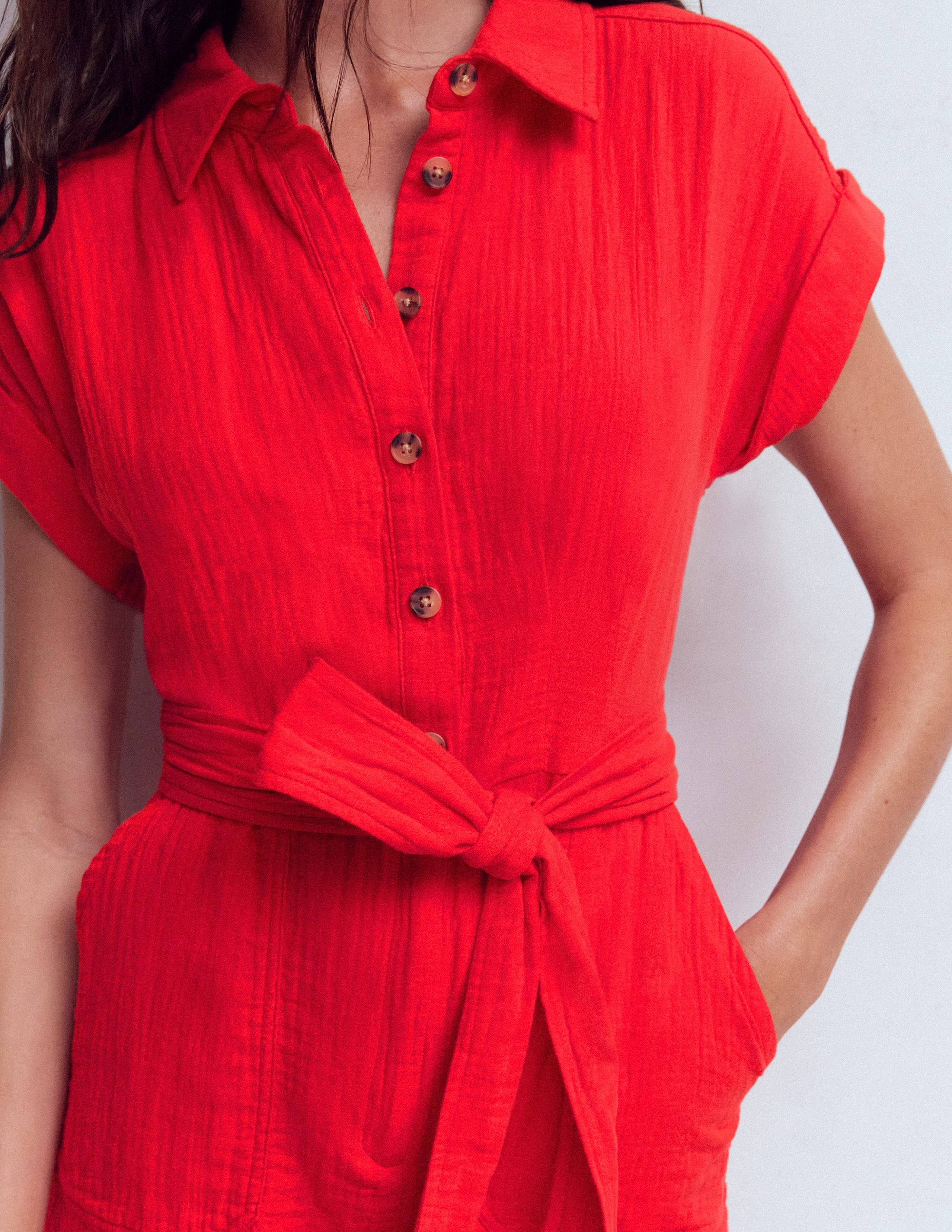 Kay Doppeltuch-Jumpsuit-Mohnblumenrot - Image 2