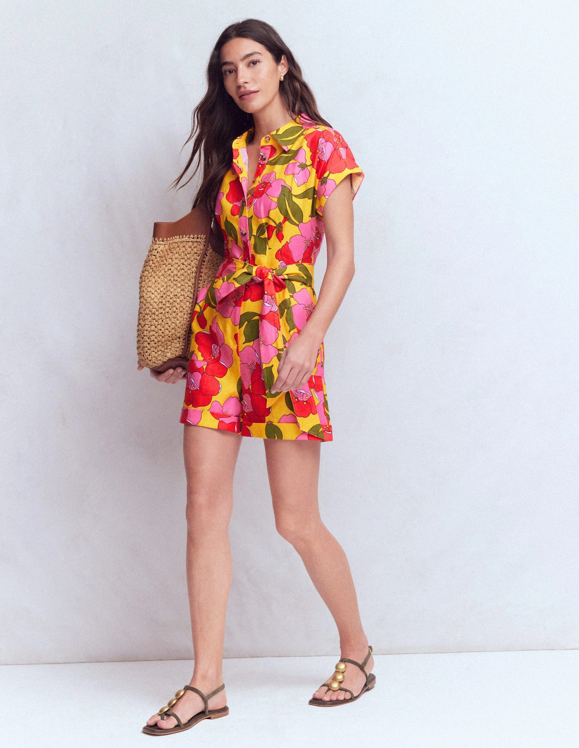 Kay Leinen-Jumpsuit-Gelb Strahlende Blüten - Image 5