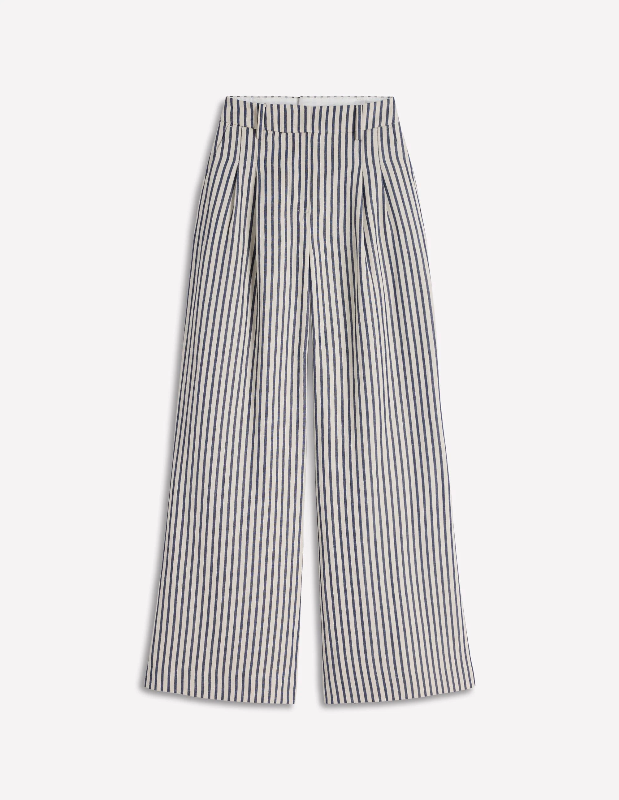 Kensington Hose mit weitem Bein-Blau und Naturweiß Gestreift - Image 7
