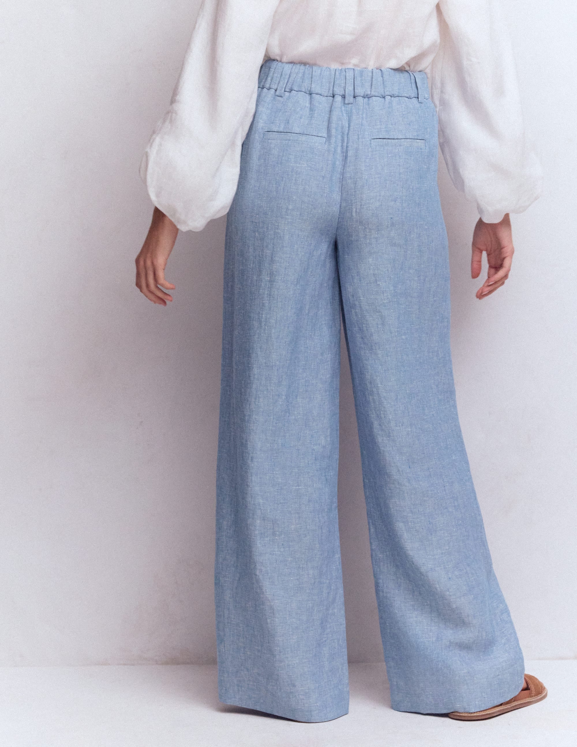 Kensington Leinenhose-Blauer Faux Uni - Image 3