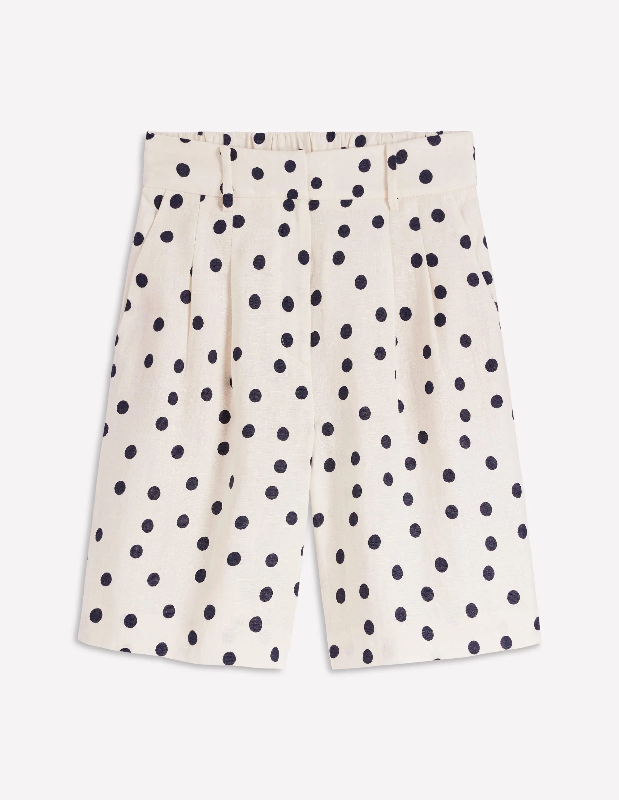Kensington Leinenshorts-Naturweiß, Gemalte Tupfen - Image 7