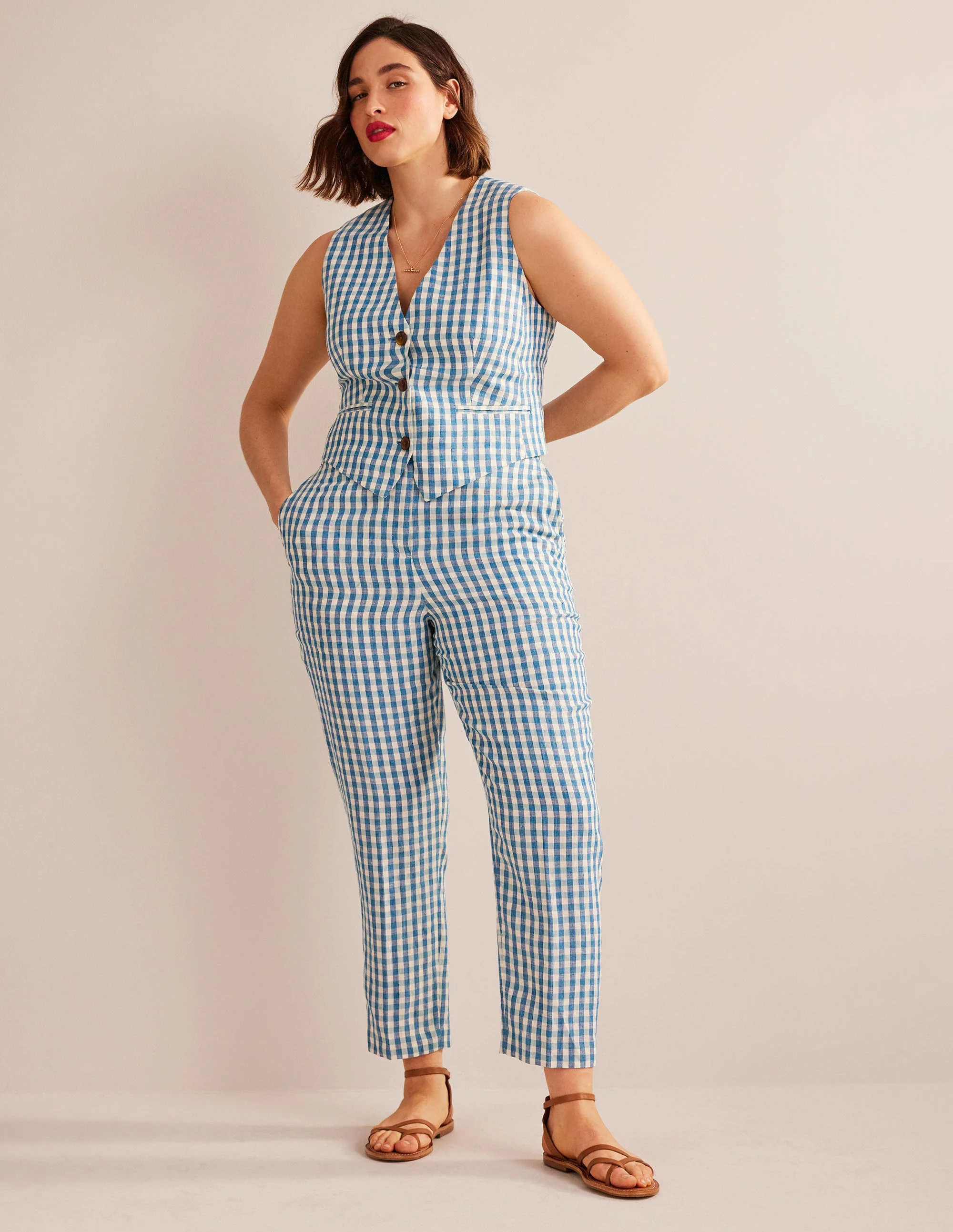 Kew Leinenhose-Kariert - Image 6